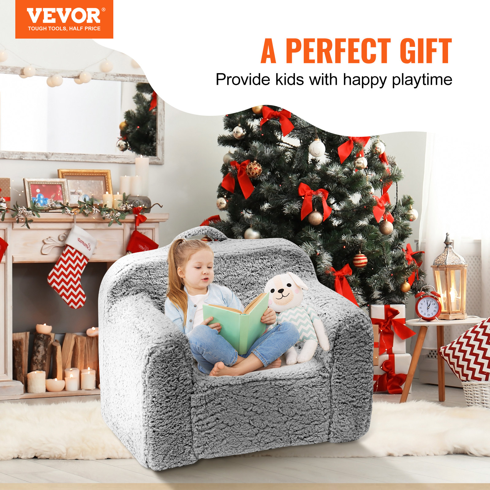 VEVOR Toddler Chair Glow in the Dark Fleece/Plush Baby Chair Playroom Furniture - Picture 4 of 26
