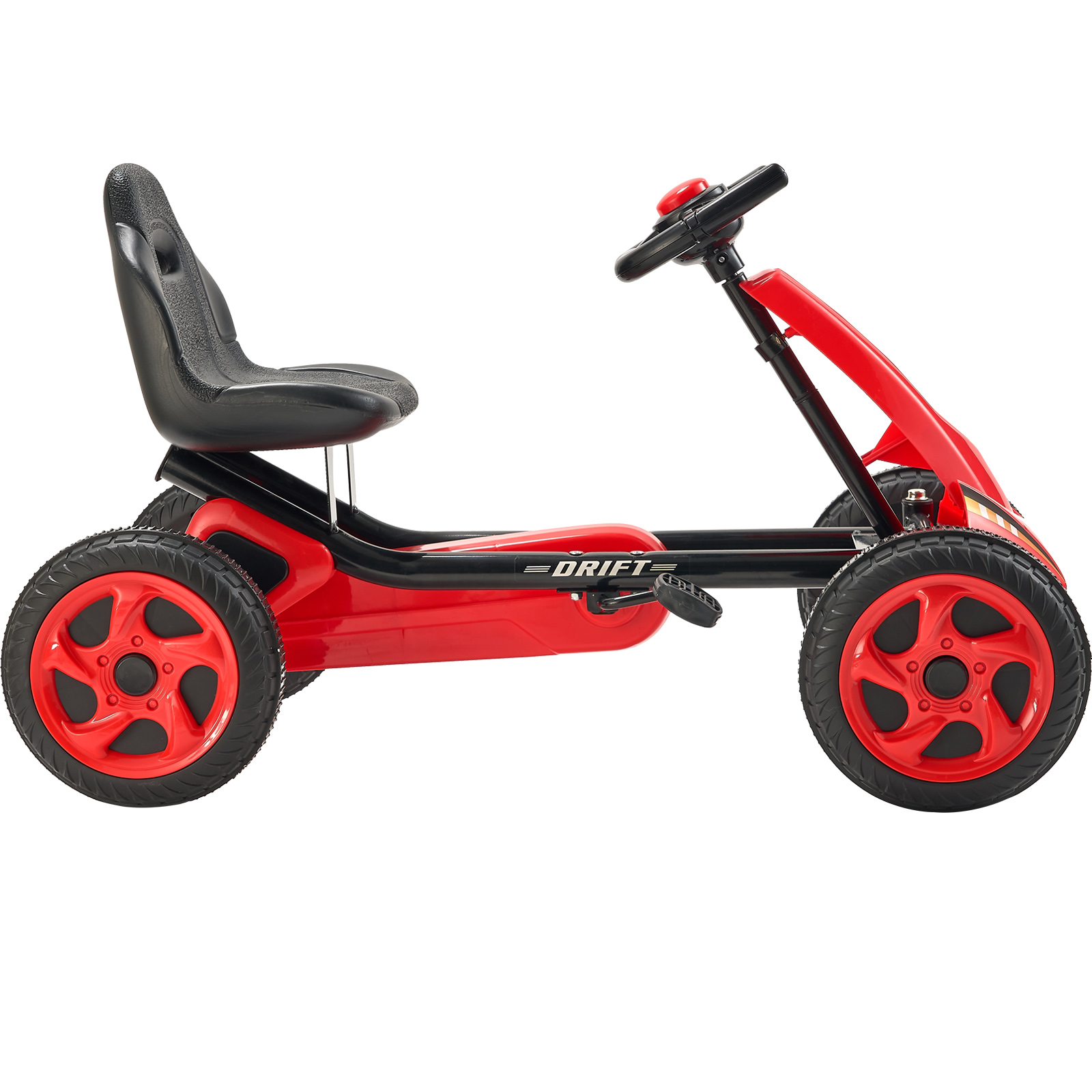 VEVOR Go Kart 4 Wheel Pedal Ride On Toy for Kids Adjustable Seat Ages 3-12 Red - Imagen 25 de 26