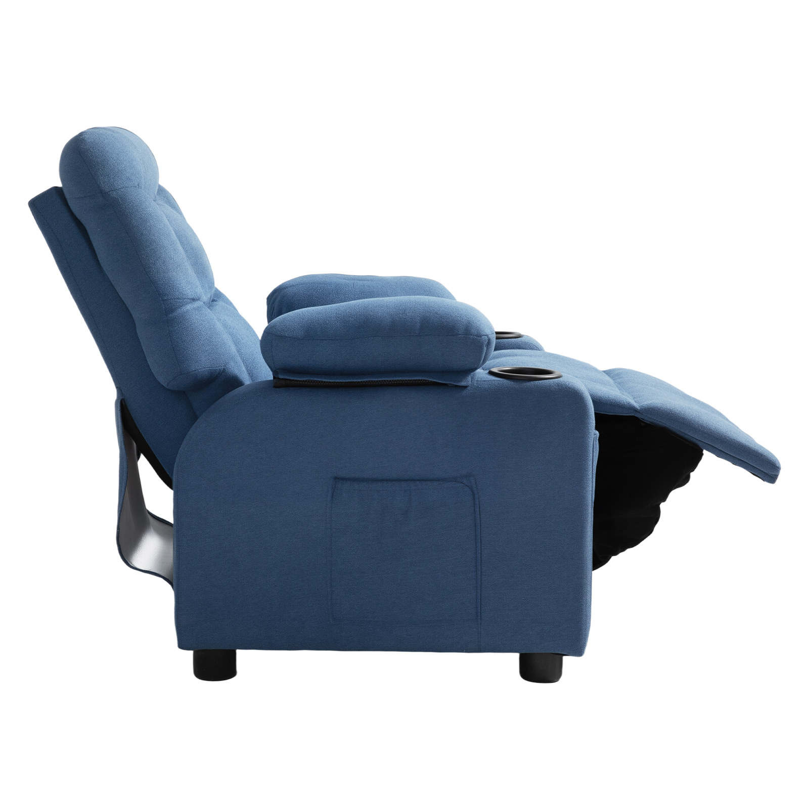 Kids Reclining Chair PU Leather Sofa Toddler Recliner with Cup Holder & Pocket