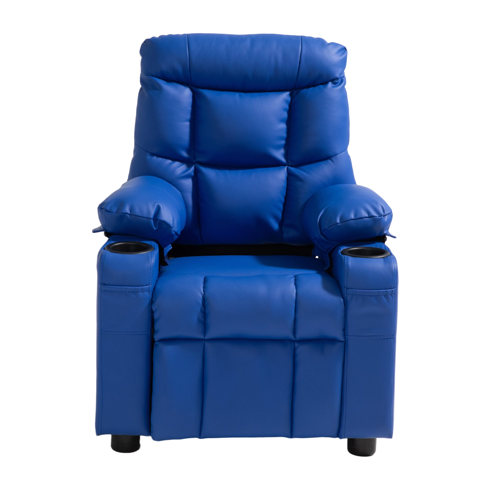 Kids Reclining Chair PU Leather Sofa Toddler Recliner with Cup Holder & Pocket