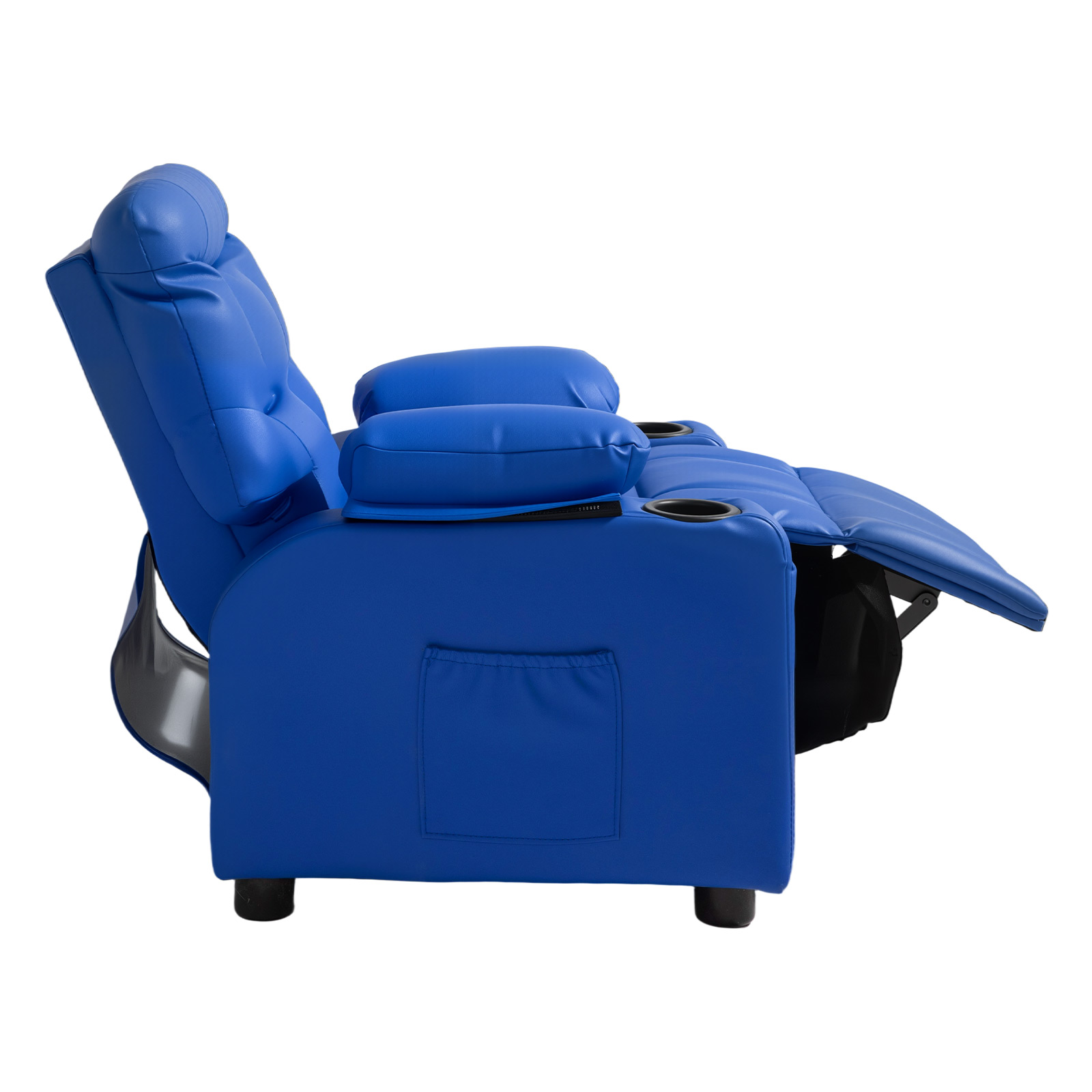 Kids Reclining Chair PU Leather Sofa Toddler Recliner with Cup Holder & Pocket