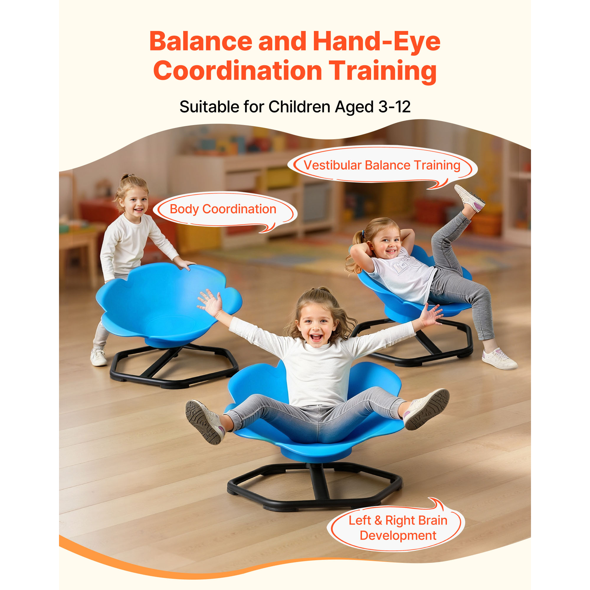 Uimoso Children's Rotating Sensory Chair in Multiple Color Options