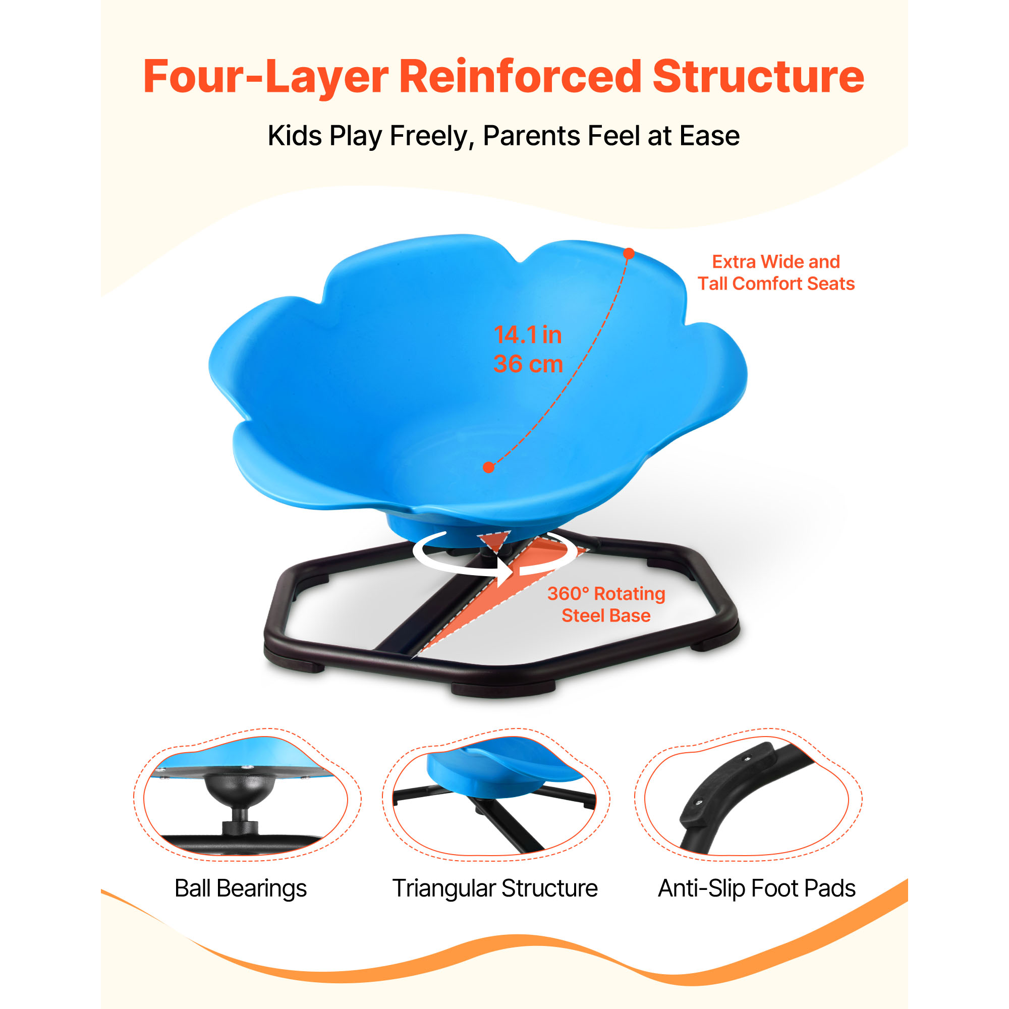 Uimoso Children's Rotating Sensory Chair in Multiple Color Options