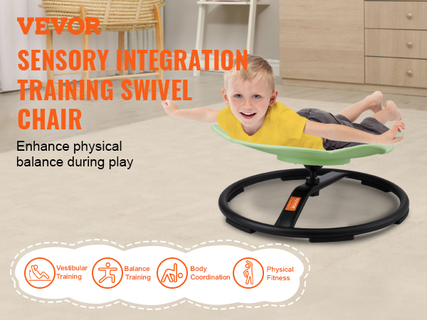 Chaise Pivotante Éléphant Sensorielle Pour Enfants - 360° - Capacité 100kg | Autisme Et Équilibre