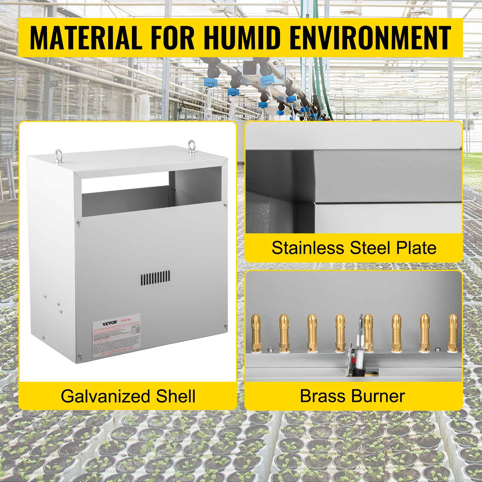 VEVOR CO2 Burner, 8 Brass Burner CO2 Generator for Plant, Natural Gas NG Carbon Dioxide