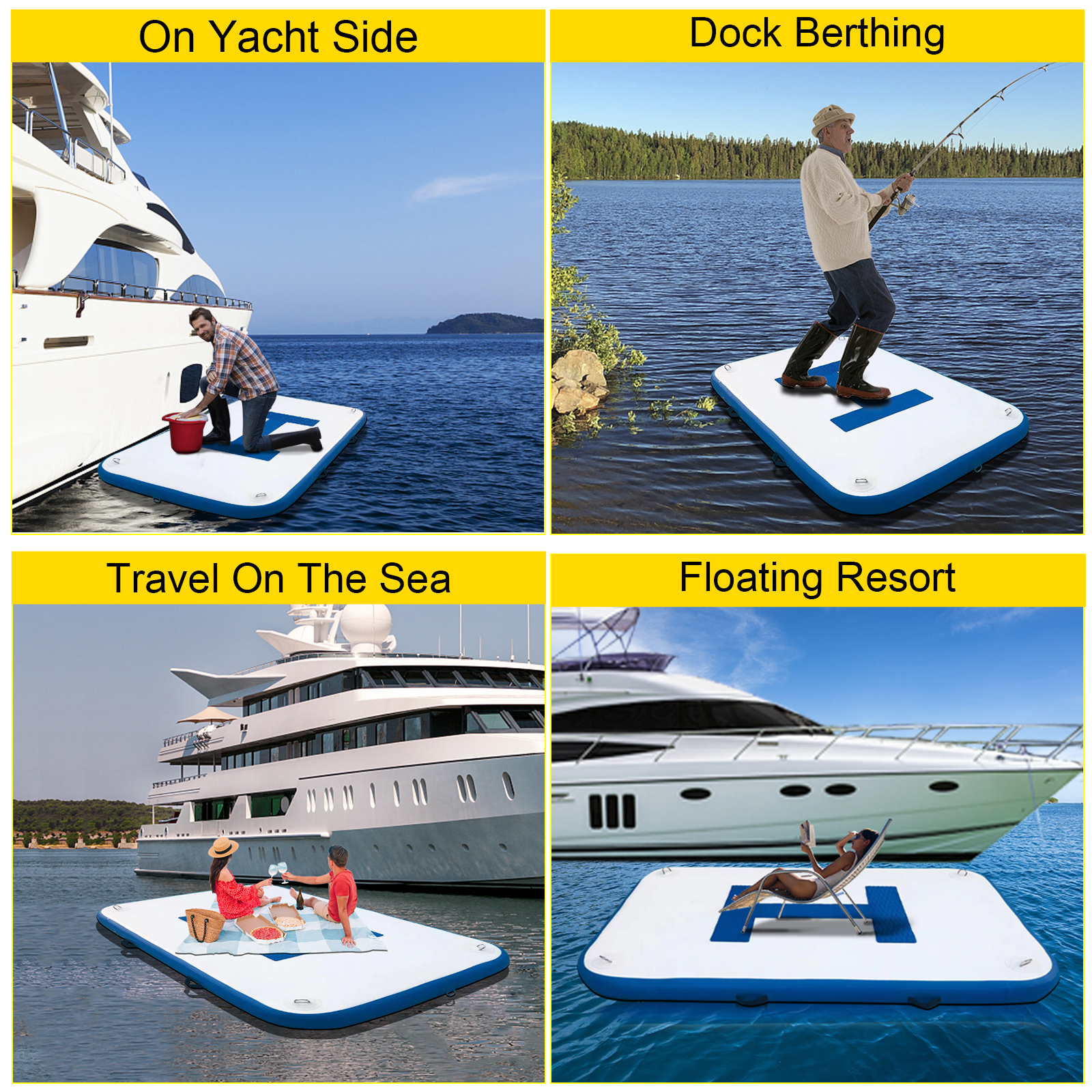 Vevor Inflatable Dock Platform Inflatable Dock 6'x4'x6