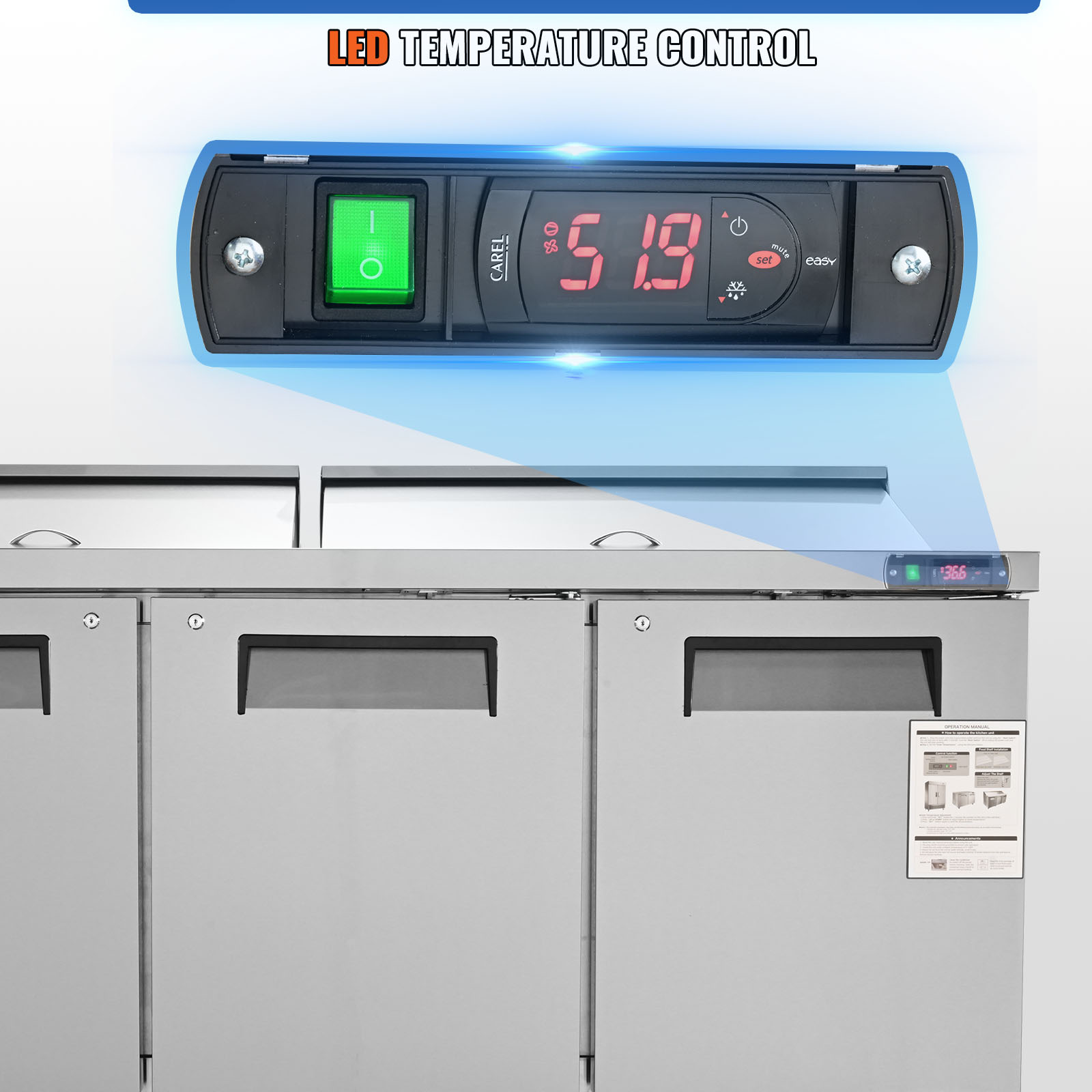 Uimoso 28/48/60/72" Refrigeration Sandwich Salad Prep Table Undercounter Worktop - Picture 69 of 145