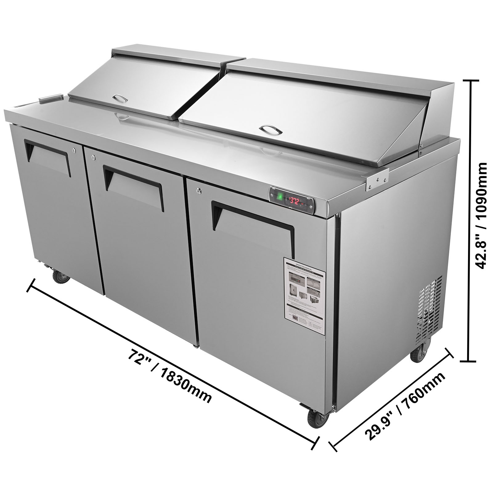 Uimoso 28/48/60/72" Refrigeration Sandwich Salad Prep Table Undercounter Worktop - Picture 70 of 145