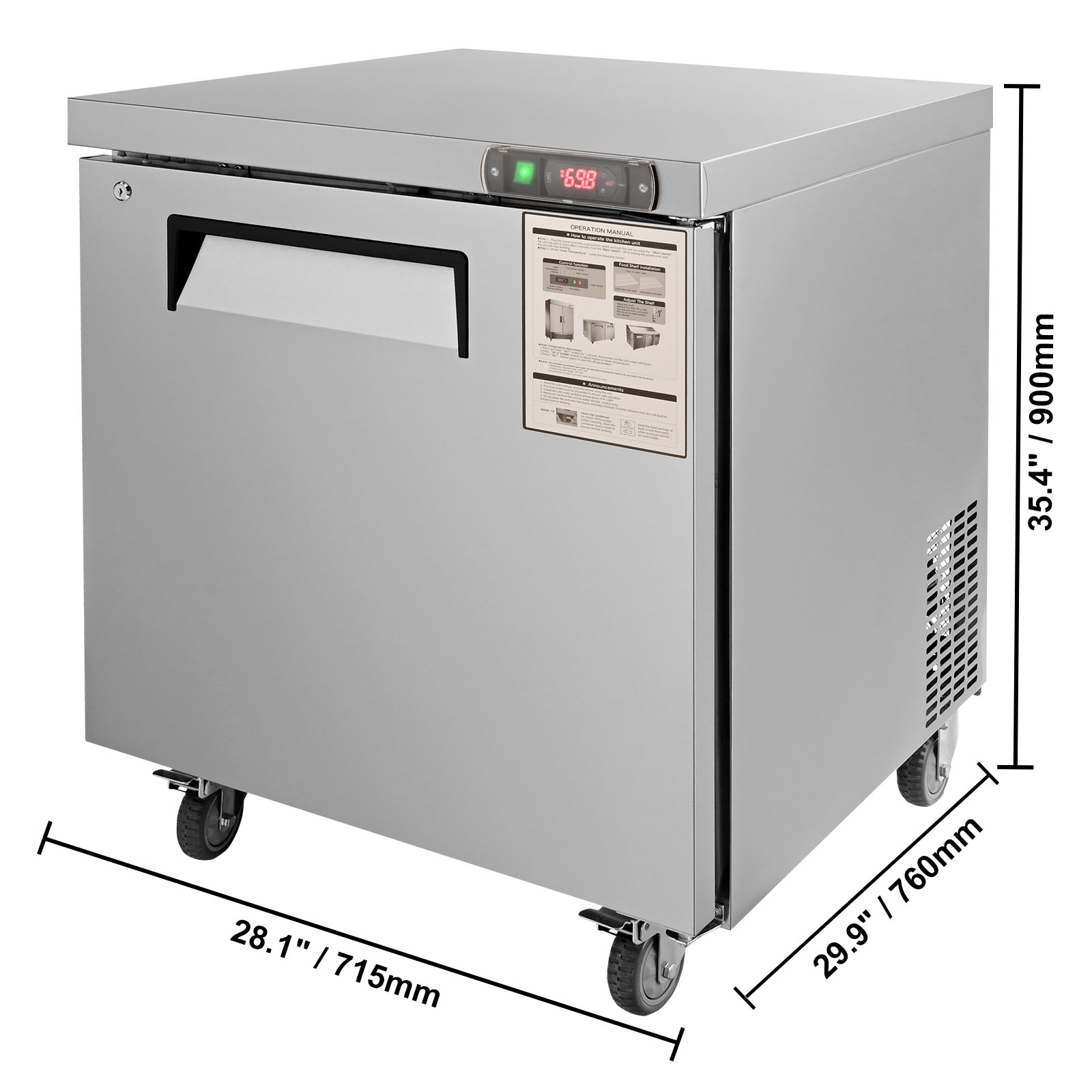 Uimoso 28/48/60/72" Refrigeration Sandwich Salad Prep Table Undercounter Worktop - Picture 81 of 145