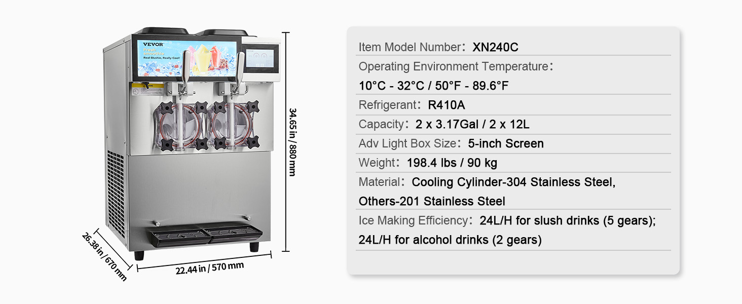 VEVOR 2 x 12L/3.17 Gal Commercial Slushy Machine Margarita Smoothie Frozen  Drink | eBay
