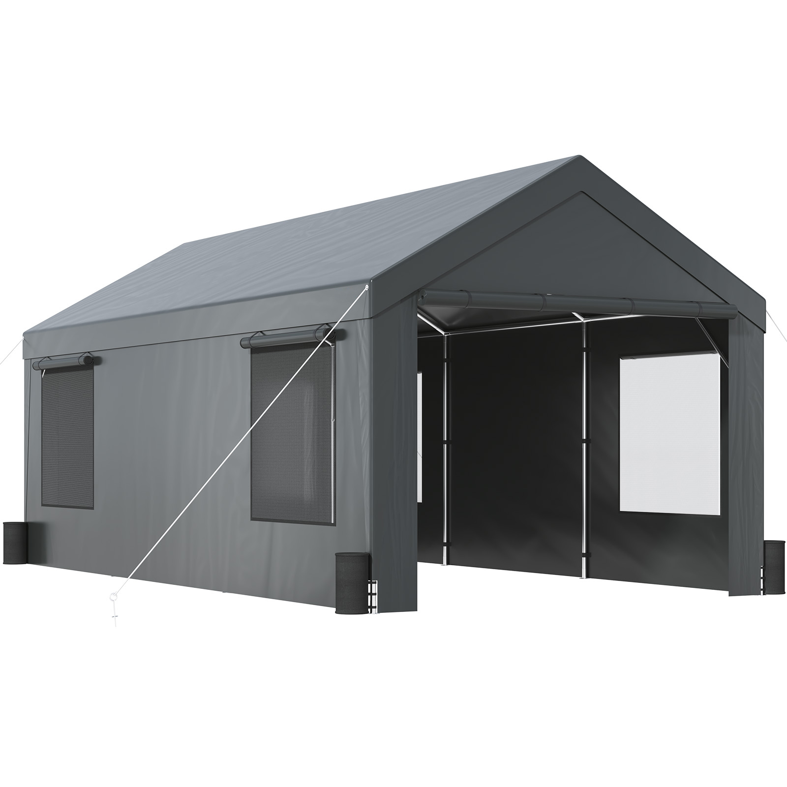 Carport Car Canopy Garage Shelter Tent 10/12x20FT 8 Legs Sidewalls&Windows - Picture 12 of 67