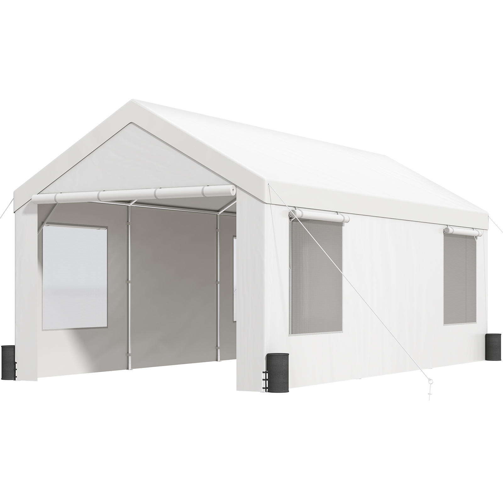 Carport Car Canopy Garage Shelter Tent 10/12x20FT 8 Legs Sidewalls&Windows - Picture 44 of 67