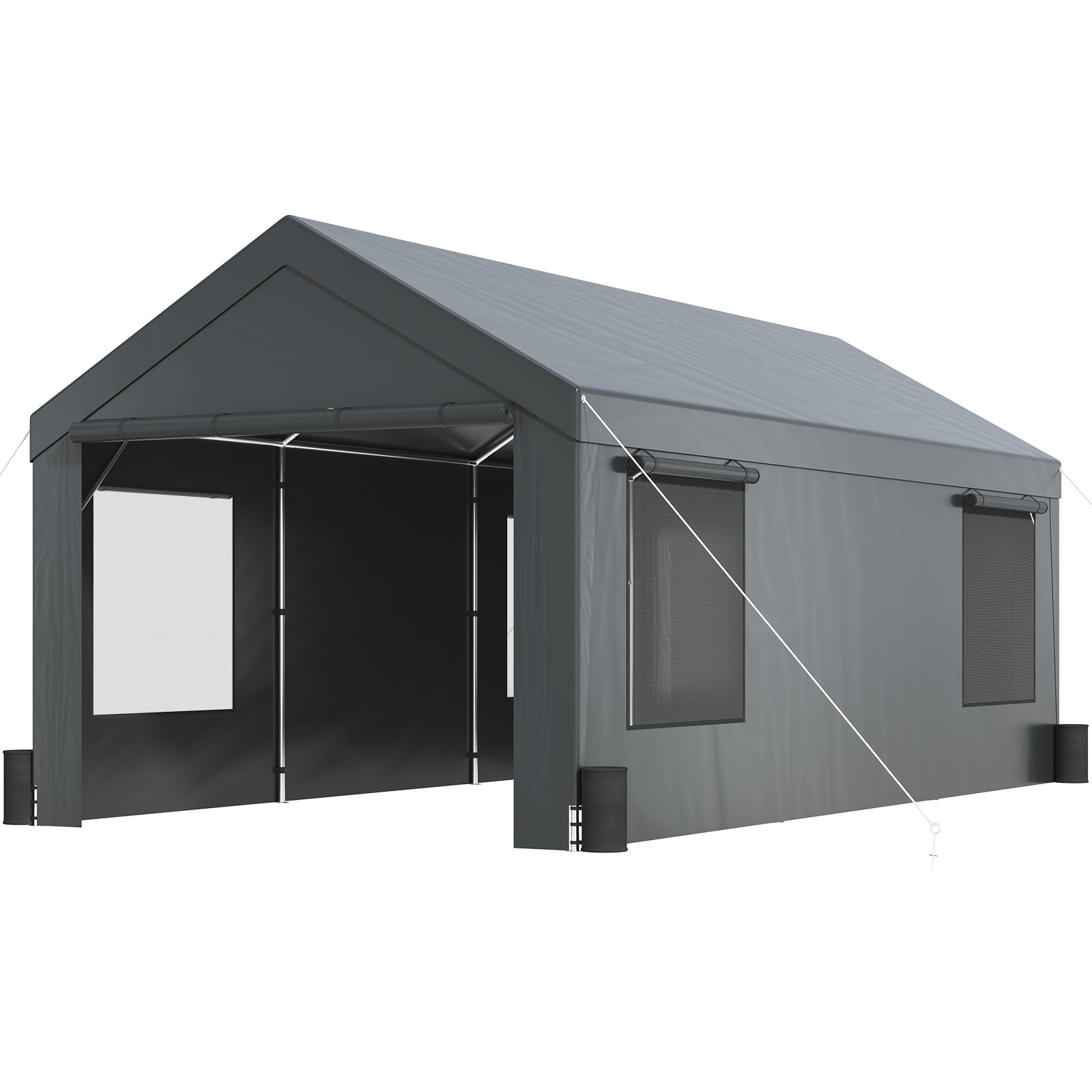 Carport Car Canopy Garage Shelter Tent 10/12x20FT 8 Legs Sidewalls&Windows - Picture 33 of 67