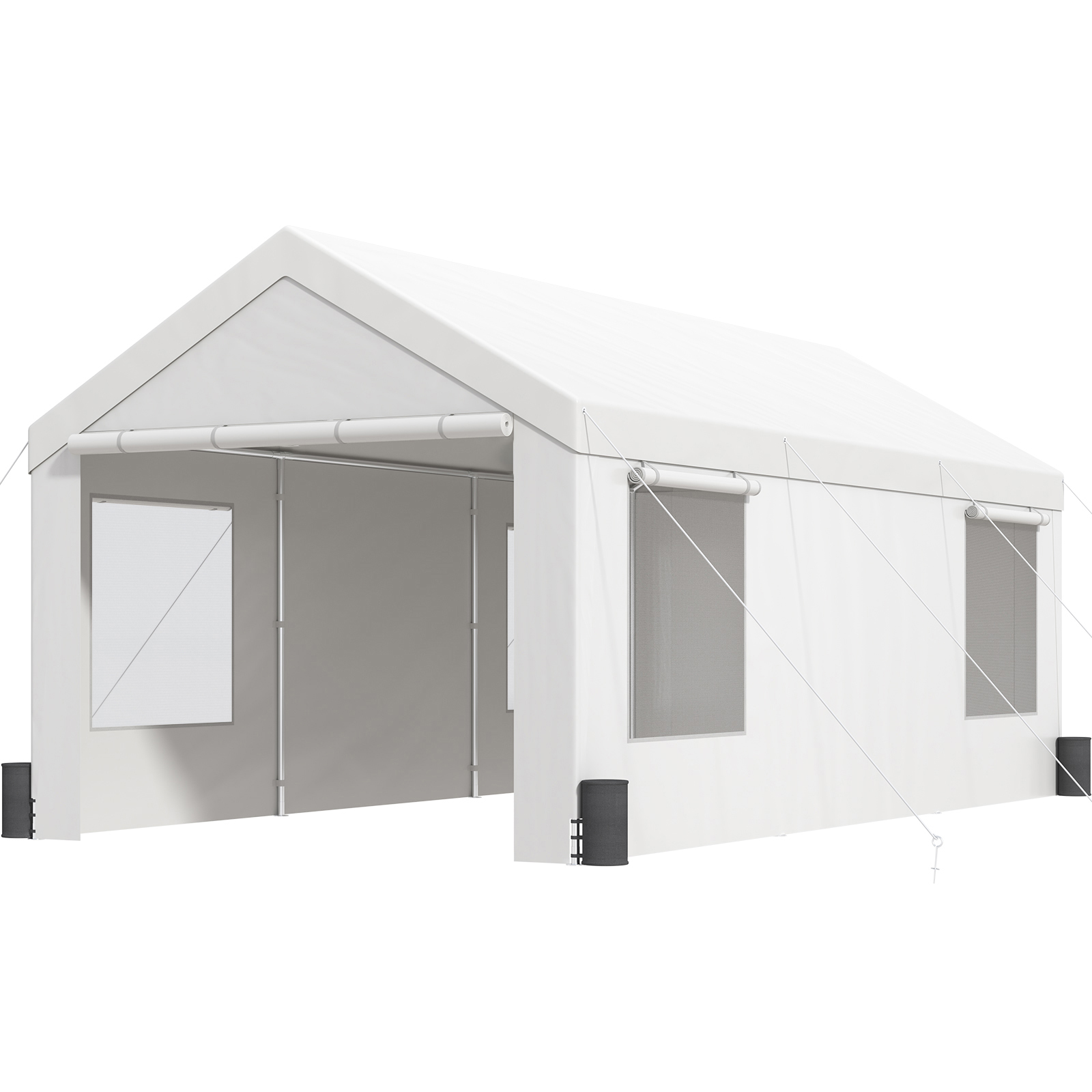 Carport Car Canopy Garage Shelter Tent 10/12x20FT 8 Legs Sidewalls&Windows - Picture 22 of 67