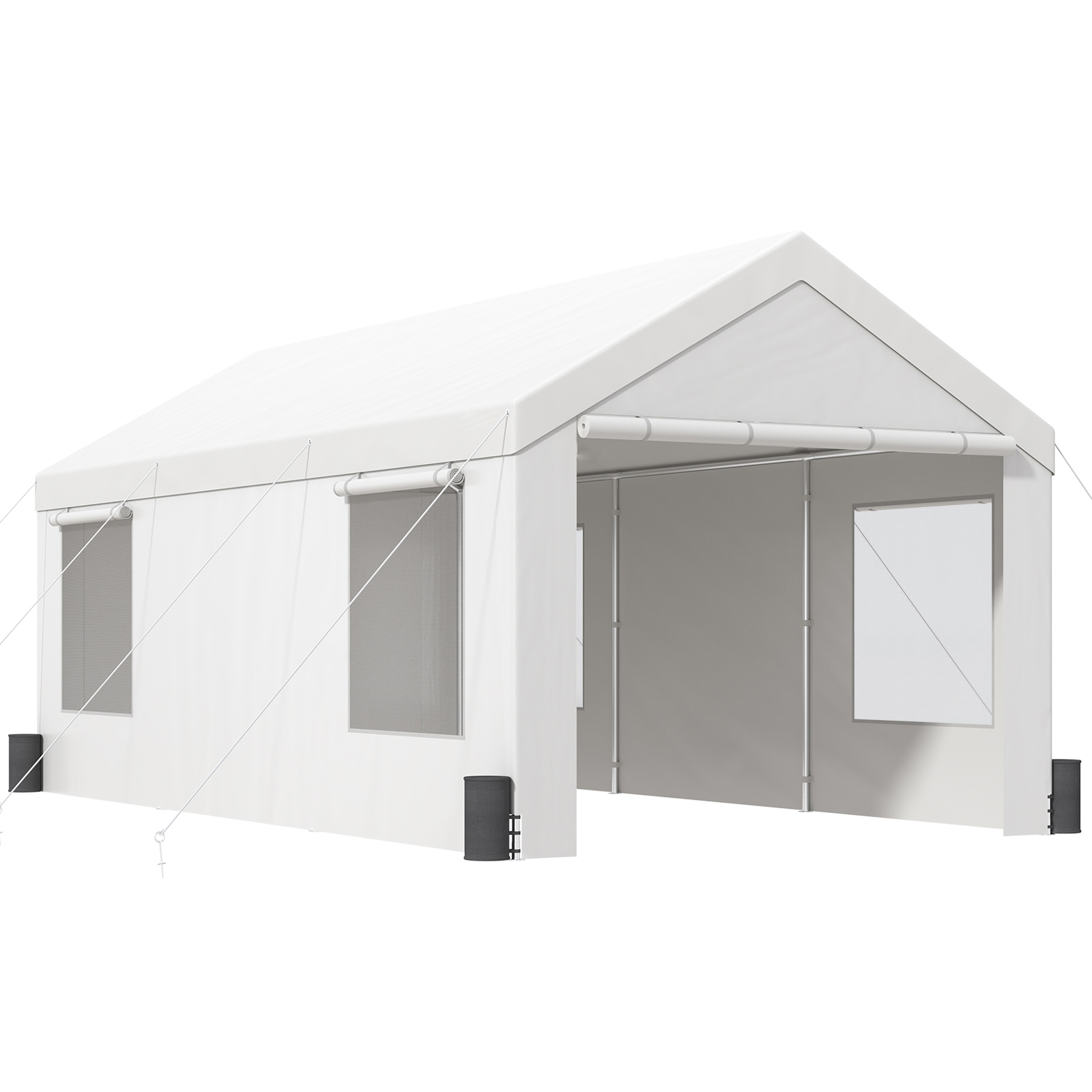 Carport Car Canopy Garage Shelter Tent 10/12x20FT 8 Legs Sidewalls&Windows - Picture 23 of 67