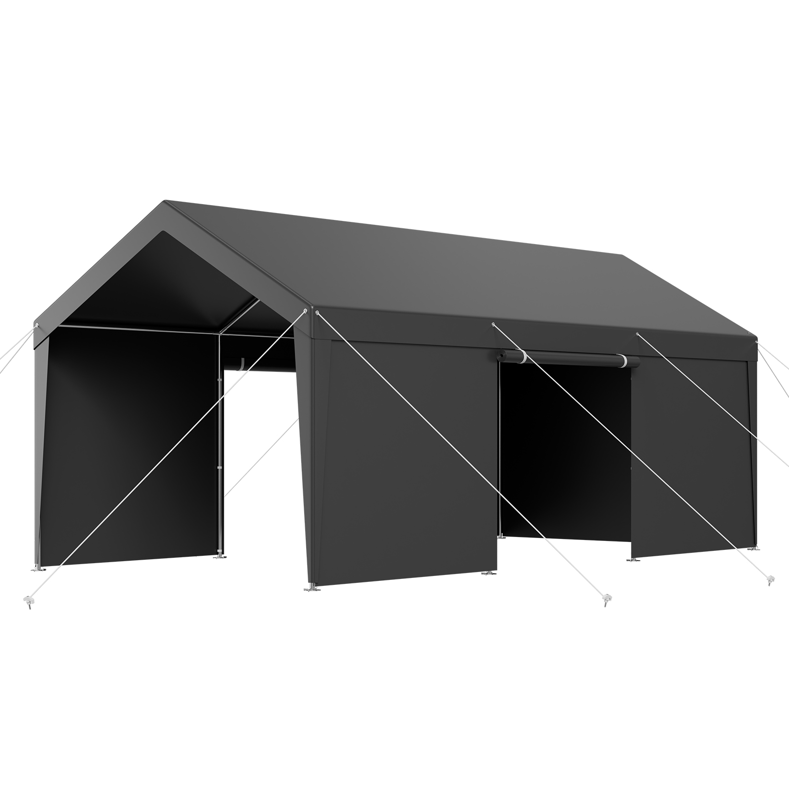 VEVOR 12x20 10x20FT Carport Canopy Heavy Duty w/ Side Doors Outdoor Car Shelter
