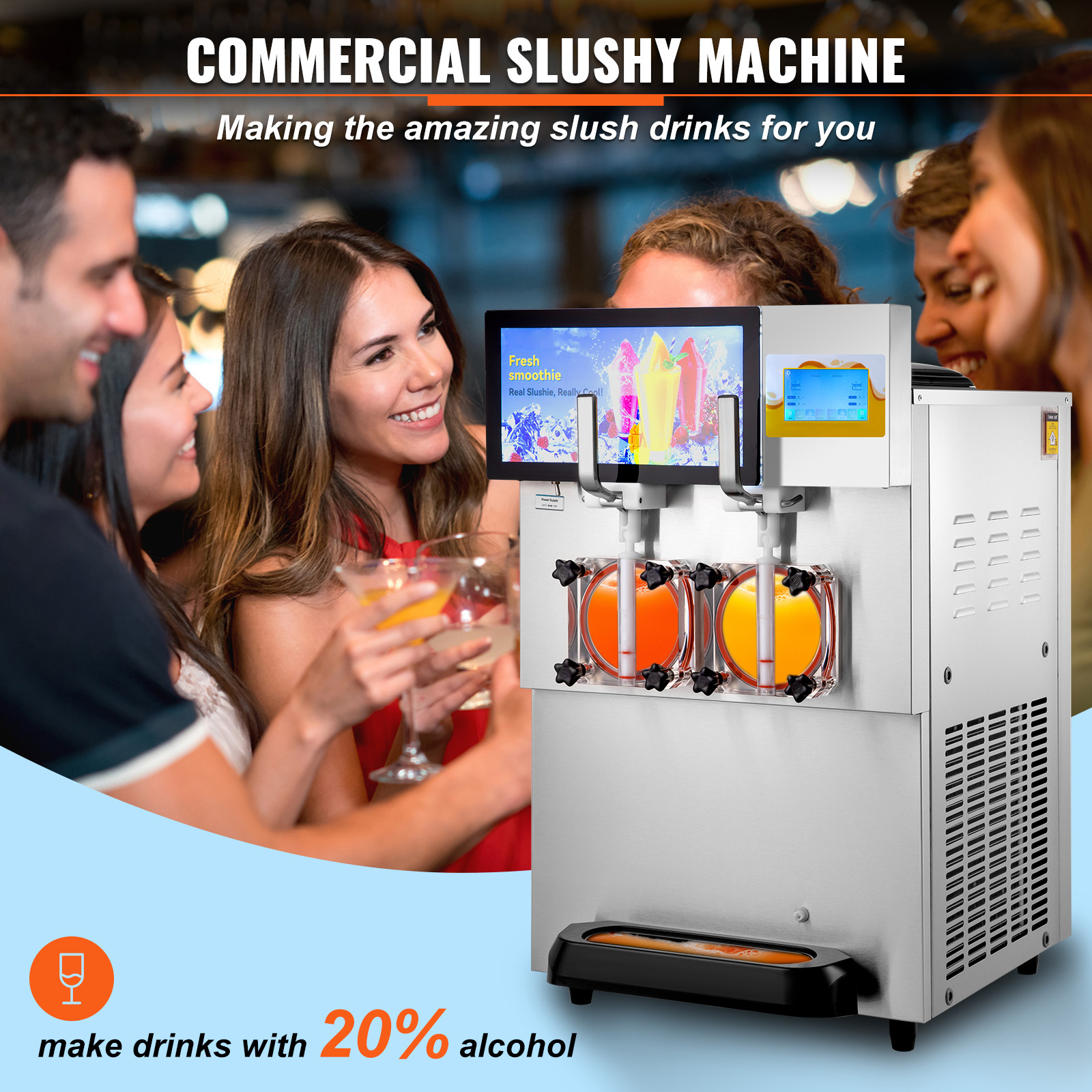 Commercial Slushy Machine Margarita Smoothie Frozen Drink Slushie Ice Maker - Picture 14 of 36