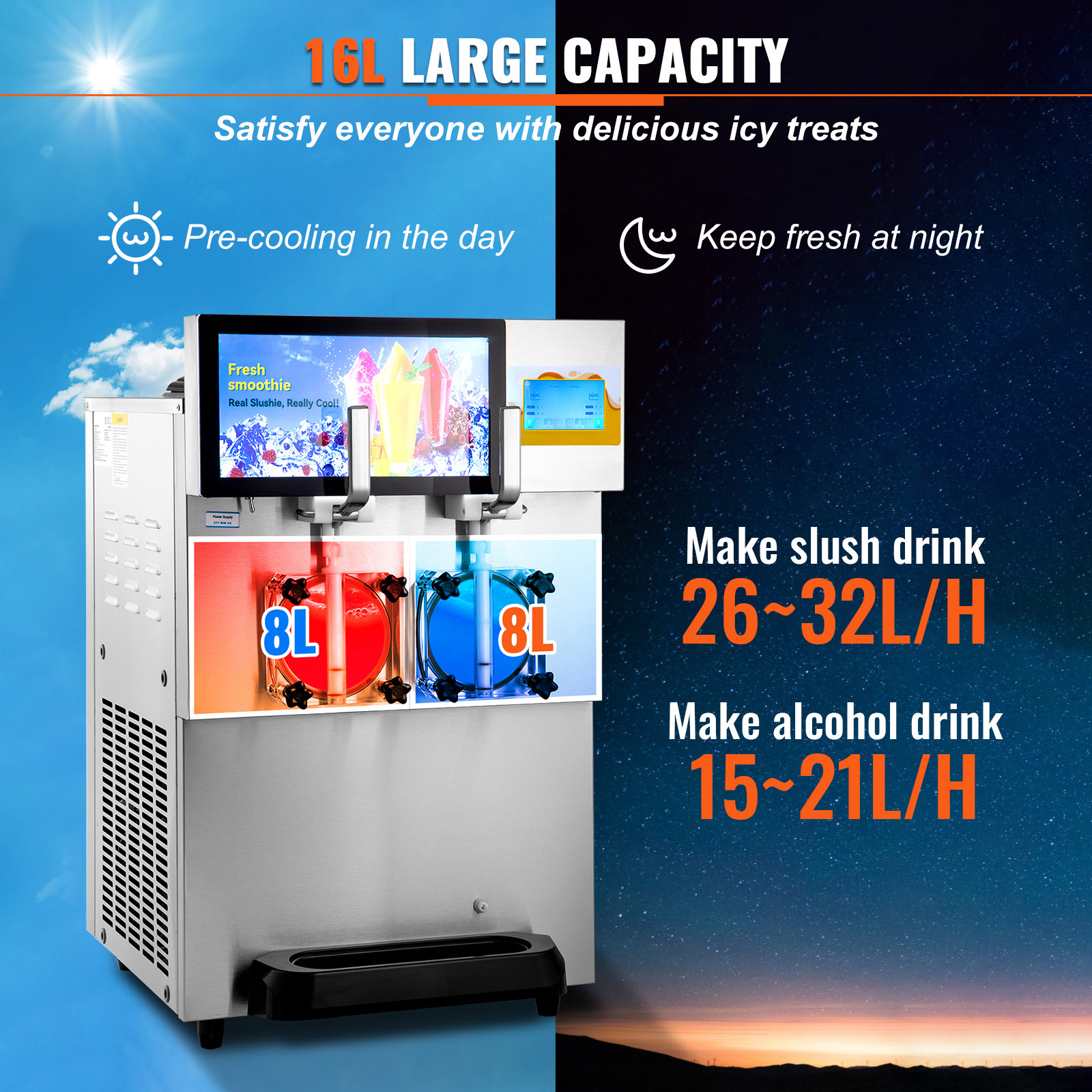 Commercial Slushy Machine Margarita Smoothie Frozen Drink Slushie Ice Maker - Picture 15 of 36