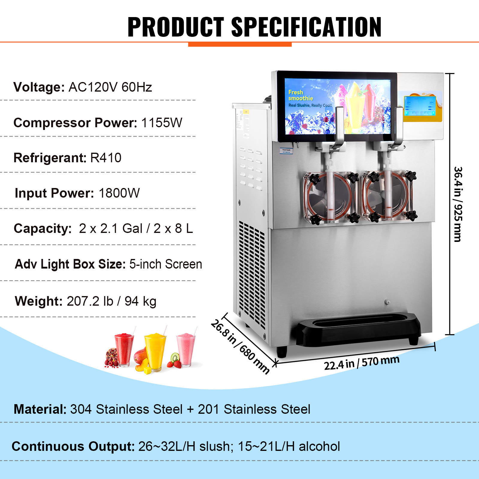 Commercial Slushy Machine Margarita Smoothie Frozen Drink Slushie Ice Maker - Picture 19 of 36
