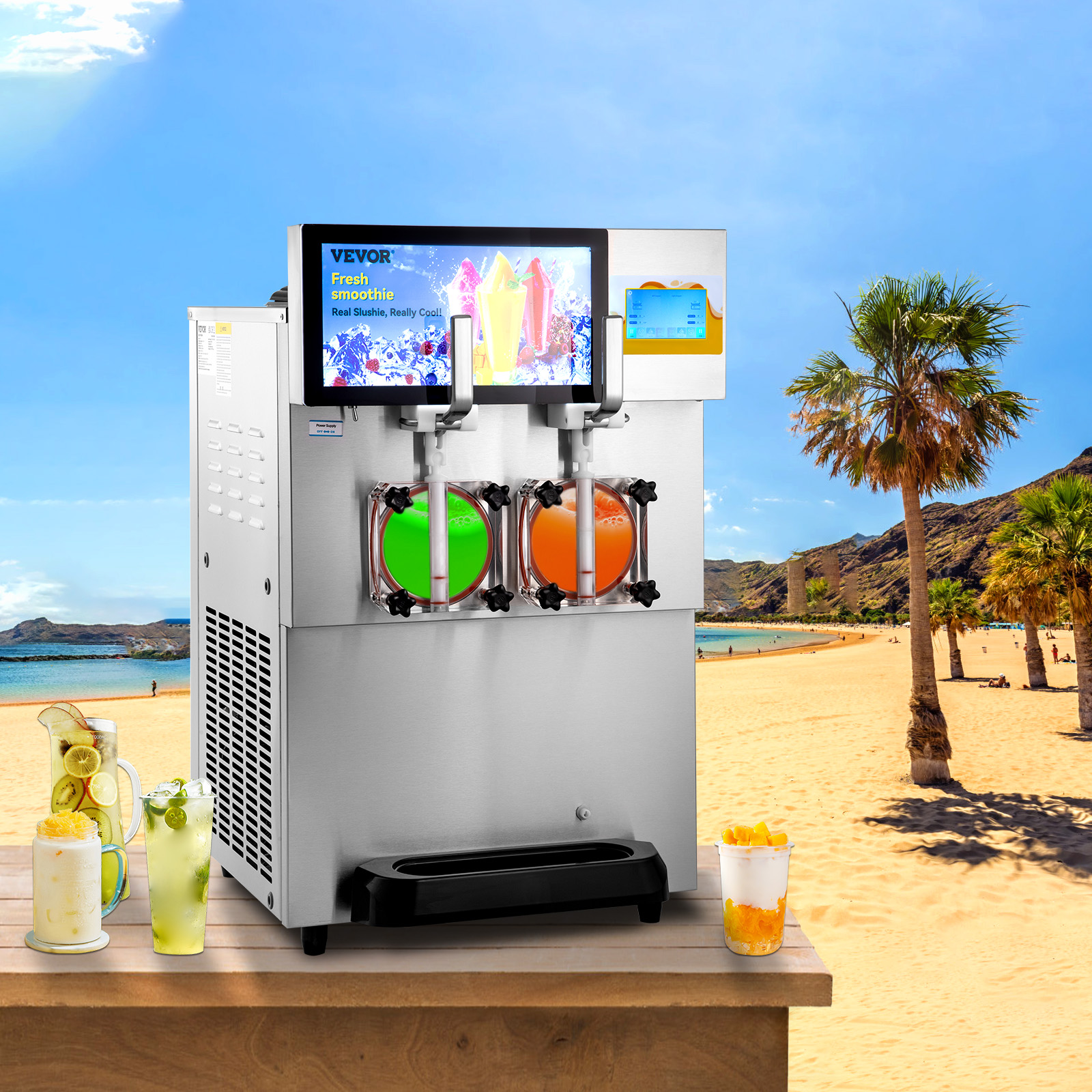 VEVOR Commercial Slushy Machine Margarita Smoothie Frozen Drink Slush ...