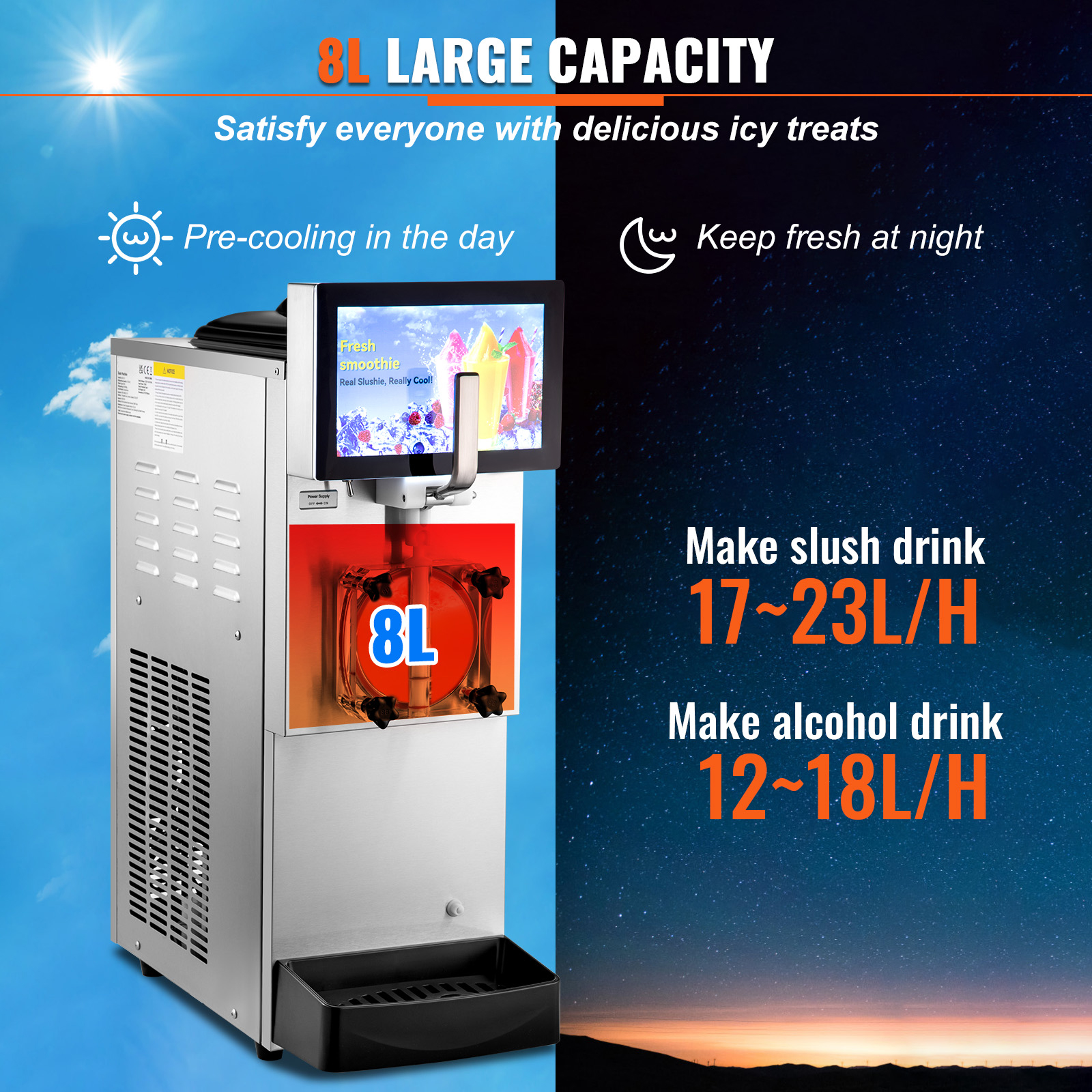 Commercial Slushy Machine Margarita Smoothie Frozen Drink Slushie Ice Maker - Picture 27 of 36