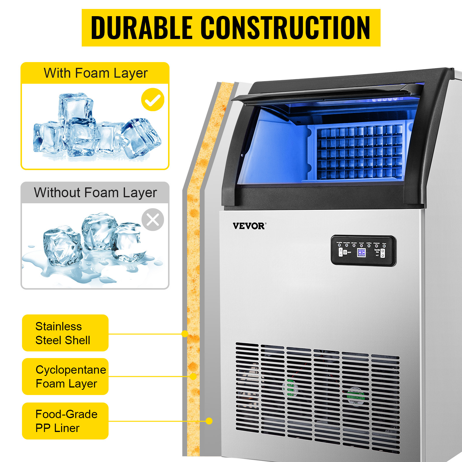 30Kg Portable Ice Maker Machine Commercial Household Ice Machine Manual  Bottled Water Countertop Electric Ice Cube Maker Machine
