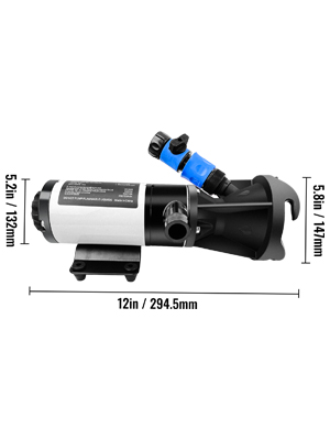 2024 12V RV Macerator Pump 9.8 Feet 12GPM Suction Portable Quick Release Waste Sewage Pump