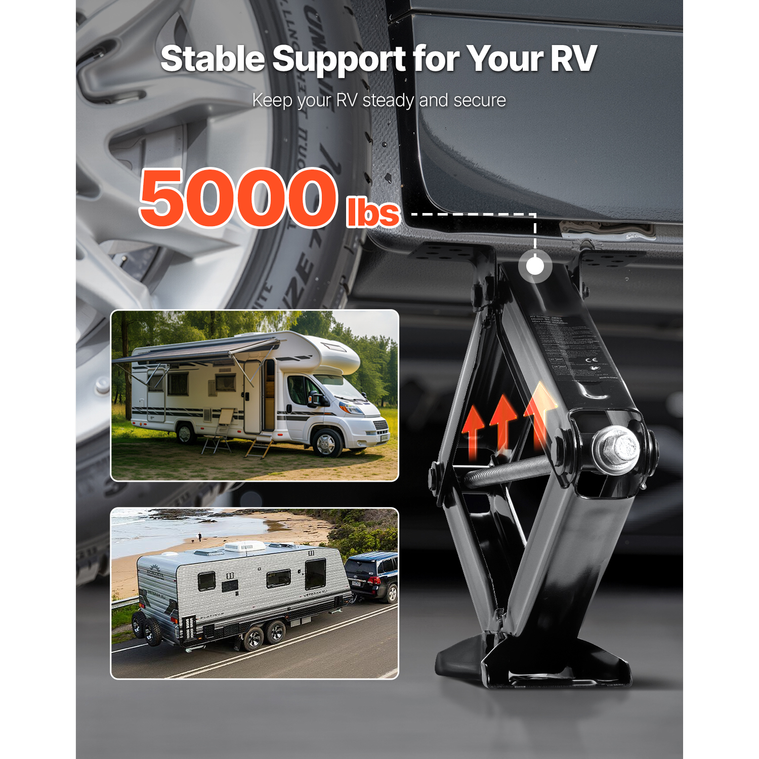 Set2/4 RV Scissor Jacks 5000-9000lbs Camper Trailer Stabilizer Leveling Jack Kit