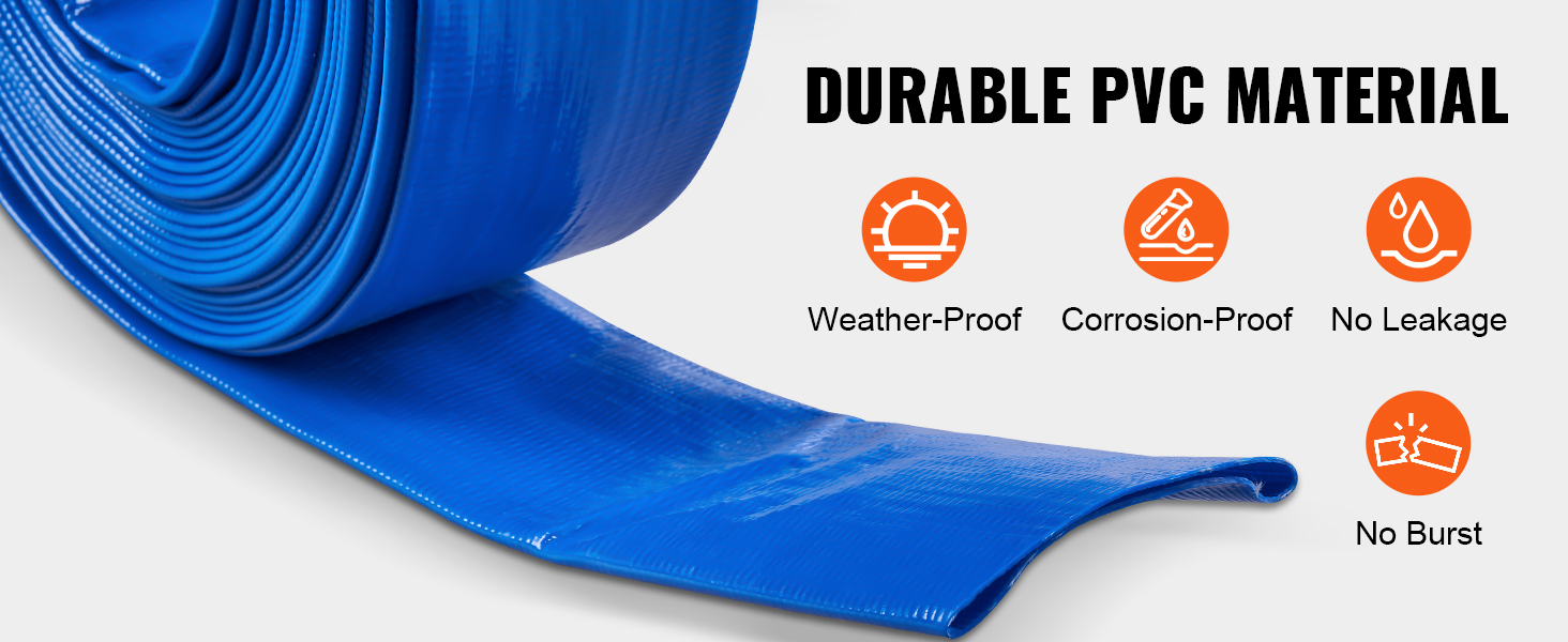 thumbnail image 2 of Primal Accessories 2" X 50ft Backwash Hose - Commercial Grade, 43.5 PSI, Black Pool Hose 2 of 9