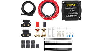 Kit de Relé de Carga Dividida Relé de Detecção de Tensão VEVOR 4 Mtr 12V  140Amp