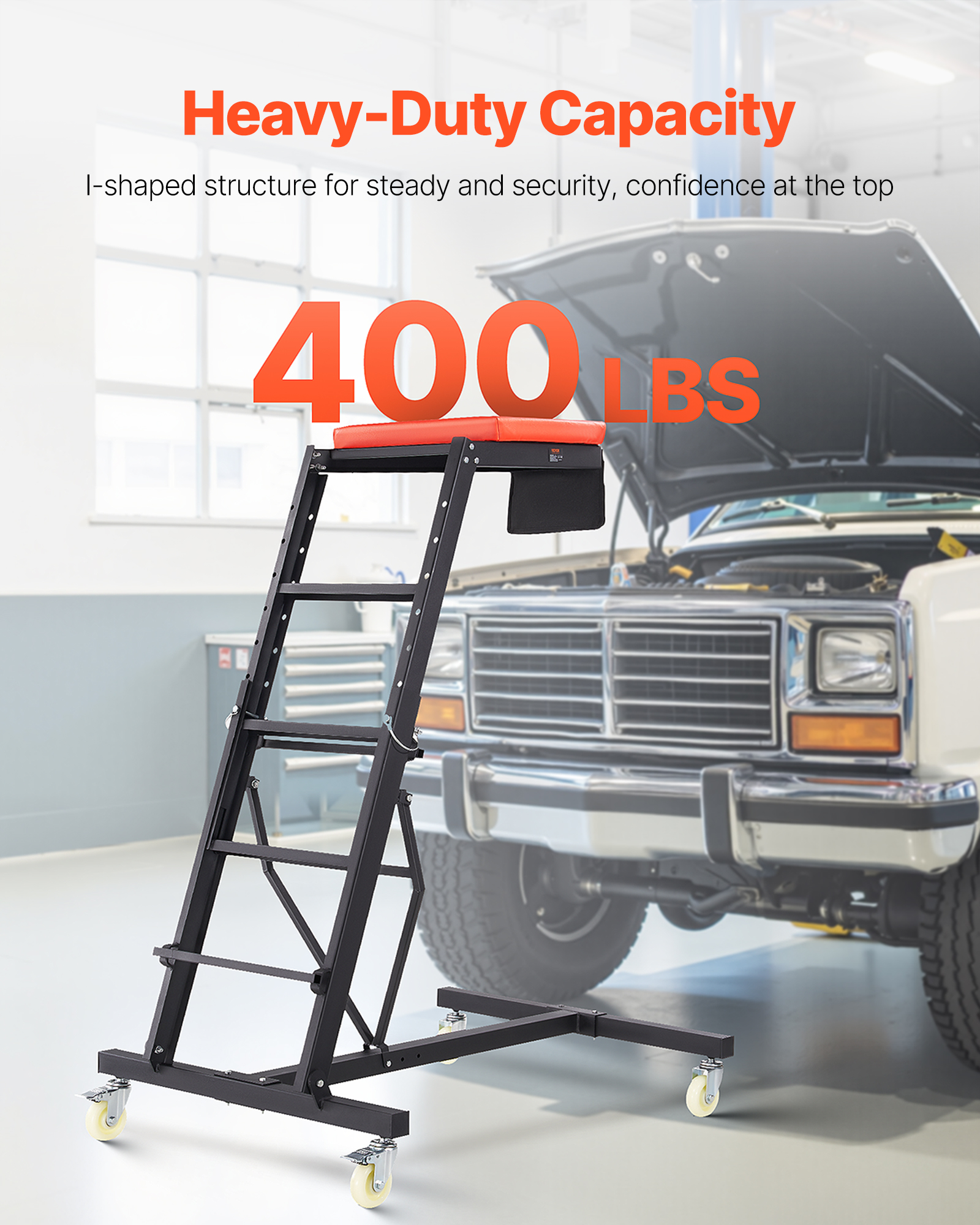 VEVOR Automotive Topside Creeper 400LBS Adjustable Height Movable with 4 Wheels - Picture 28 of 50