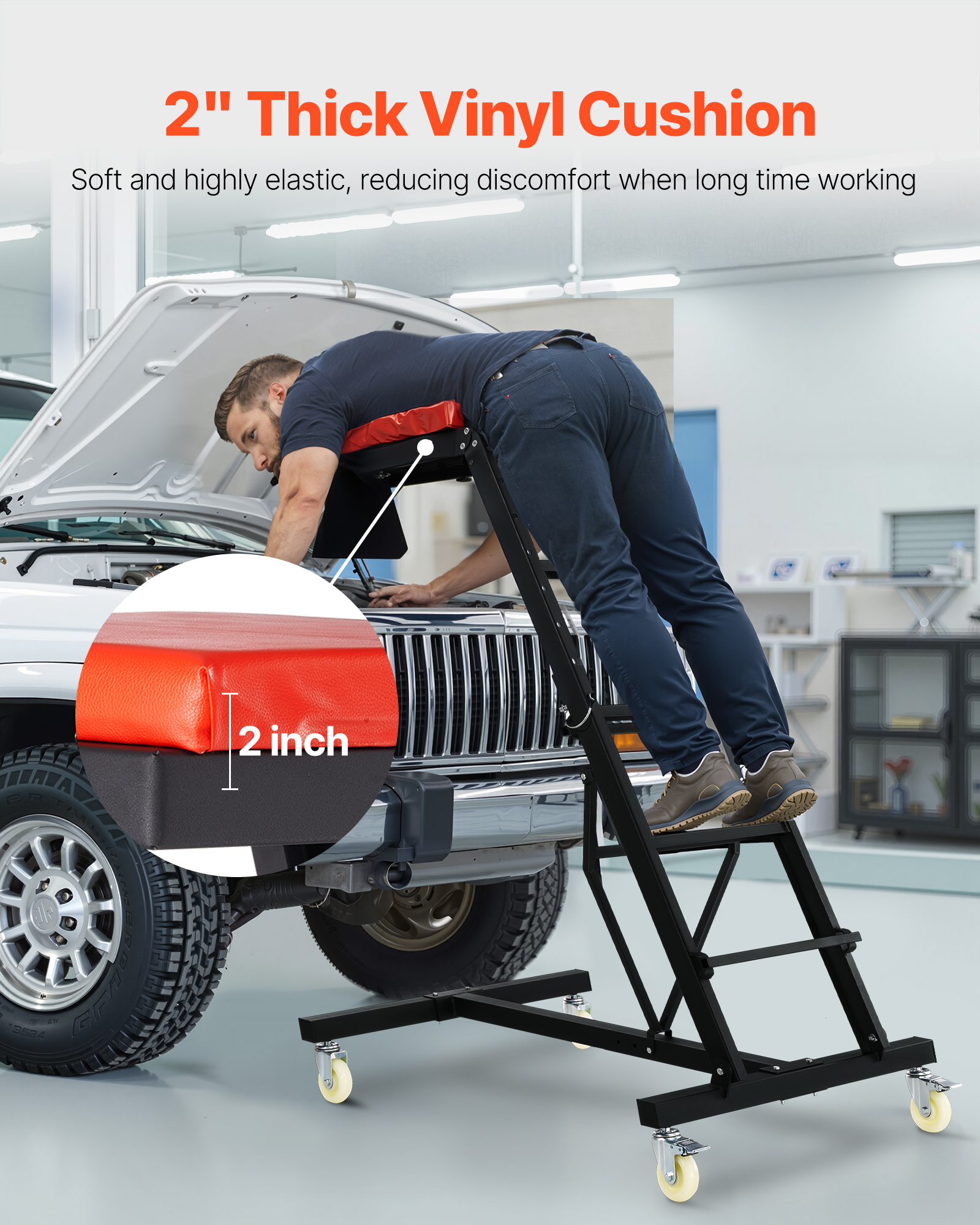 VEVOR Automotive Topside Creeper 400LBS Adjustable Height Movable with 4 Wheels - Picture 42 of 50