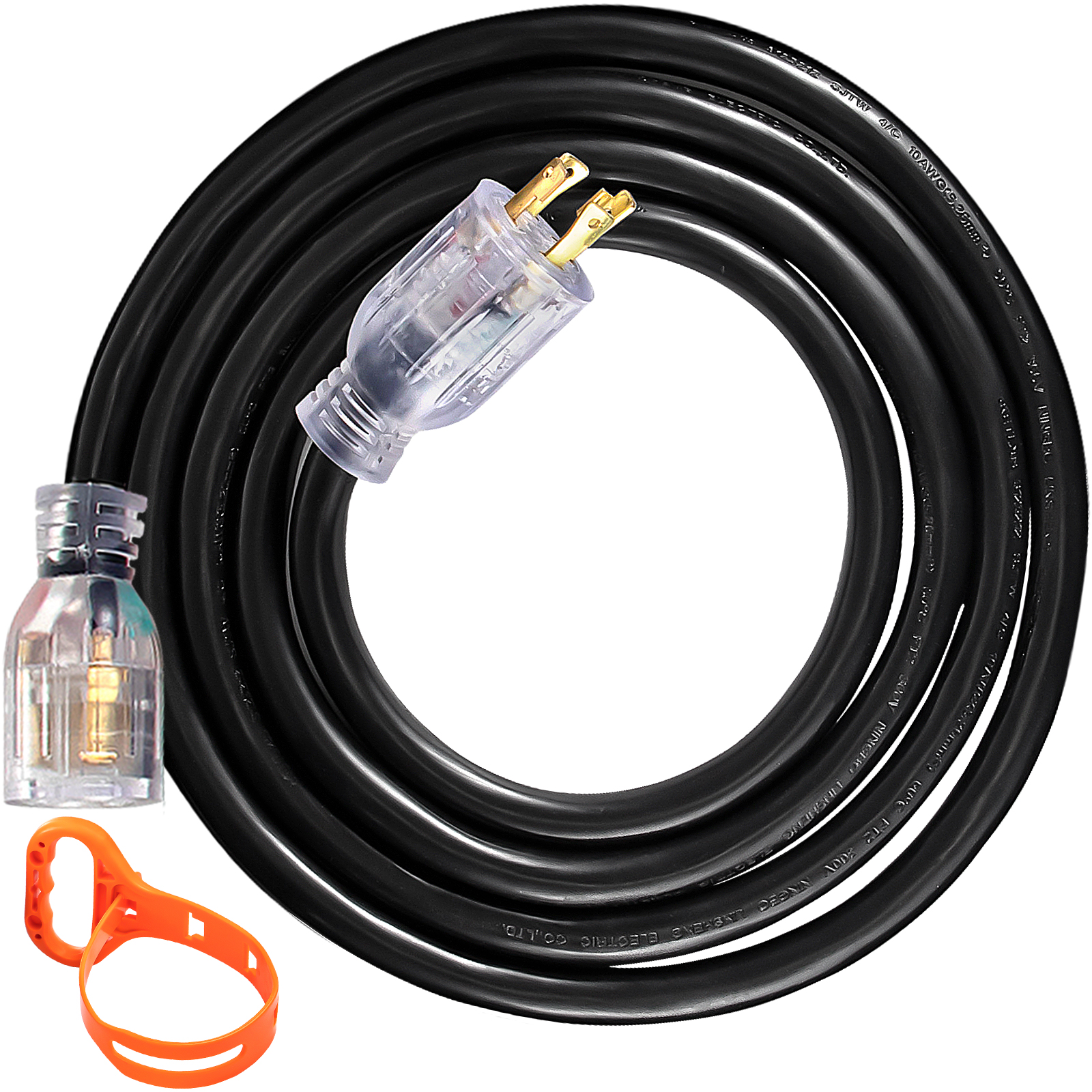 Vevor 15ft Generator Power 30amp Cord Indoor/outdoor Extension Cord 12