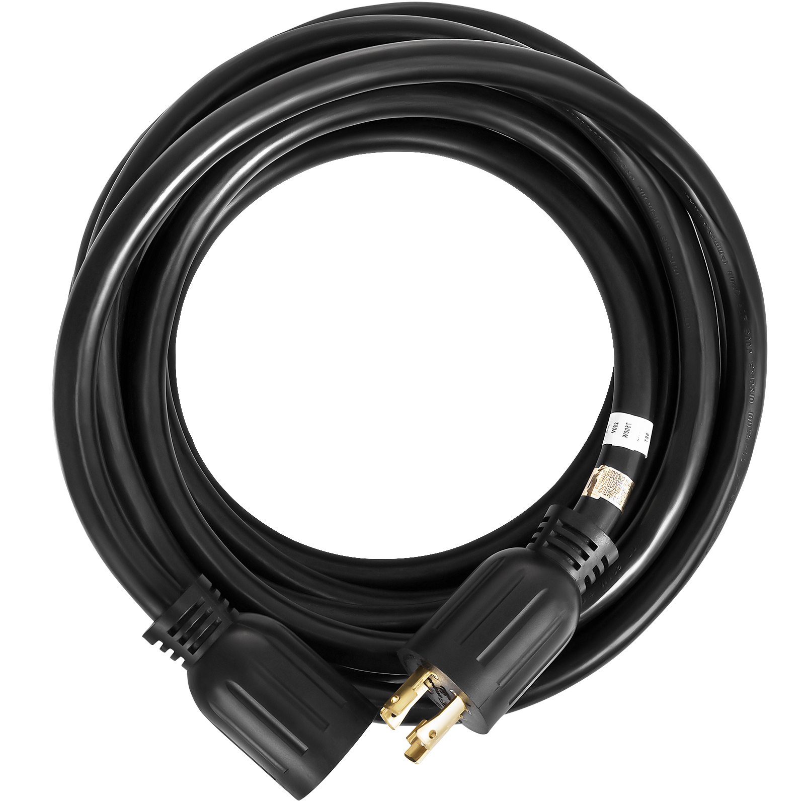 VEVOR Generator Extension Cord 10-50ft Power Cable 30A Adapter Plug Copper Wire