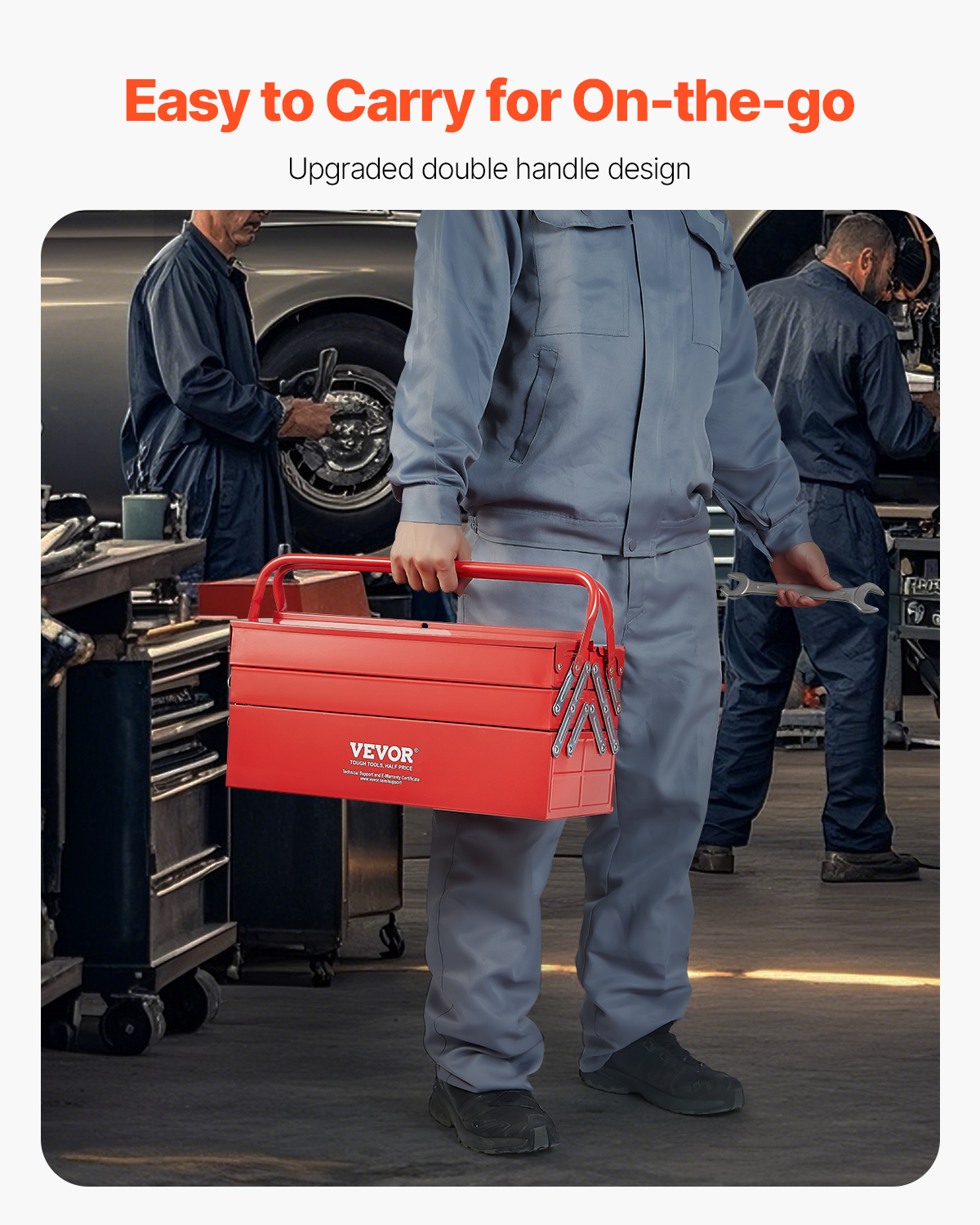 VEVOR Tool Box 218.4/457.2/520mm Portable Metal Tool Box 3/4/5 Drawers Organizer - Picture 17 of 72