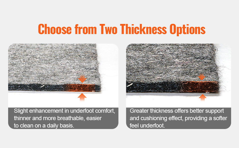 Vevor Non Slip Rug Pad Gripper 9 X 12 Carpet Mat 0 24 Thick For All