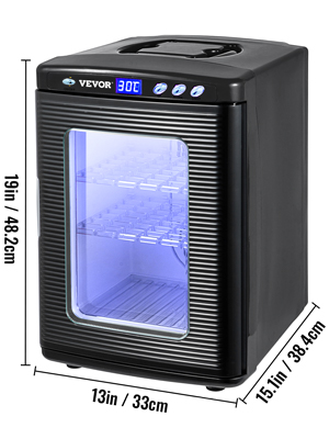 Инкубатор VEV, инкубатор для яиц рептилий, 25 л, лабораторное охлаждение, обогрев, 5-60 ℃, 220 В, для инкубационных яиц, черный