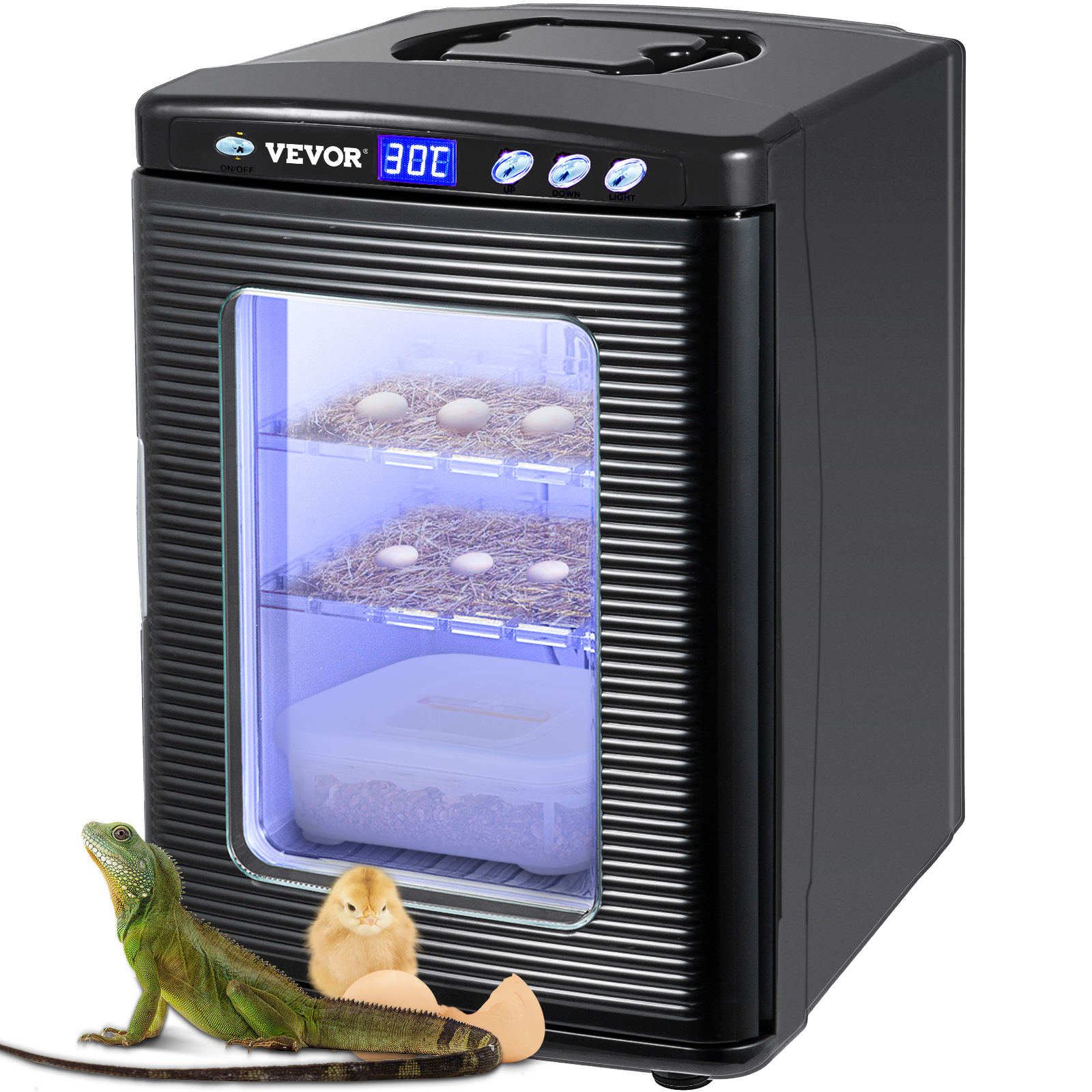 VEVOR Reptile Incubator 25L Digital Egg Incubator 2-60°C for Small