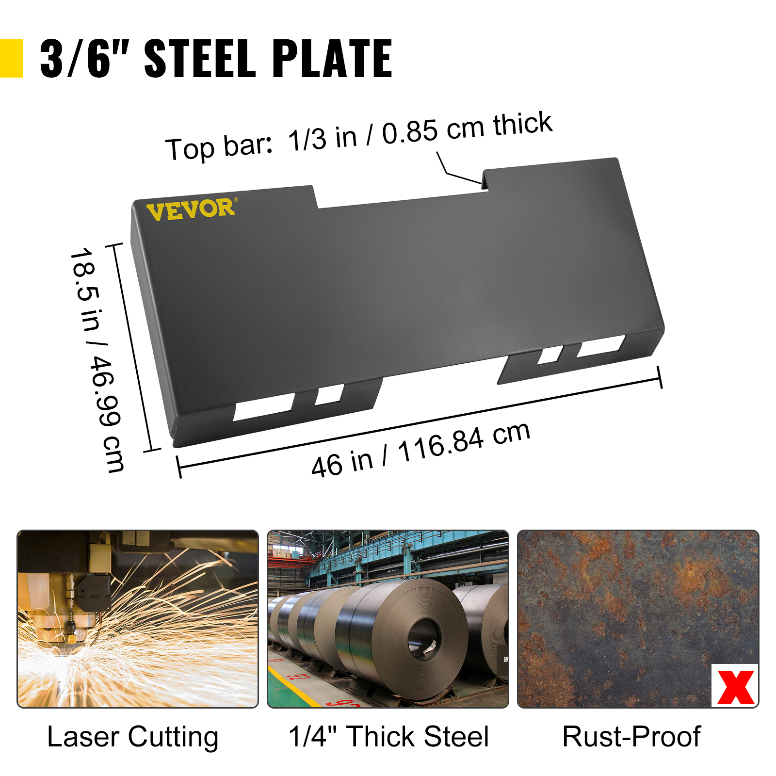 Quick Tach,Skid Steer Mount Plate,3/16