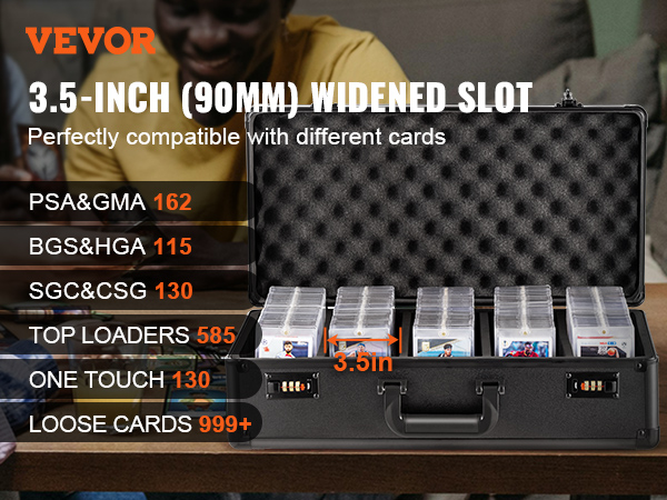 VEVOR 162 PSA Graded Card Storage Box 5 Slots Sports Card Holder