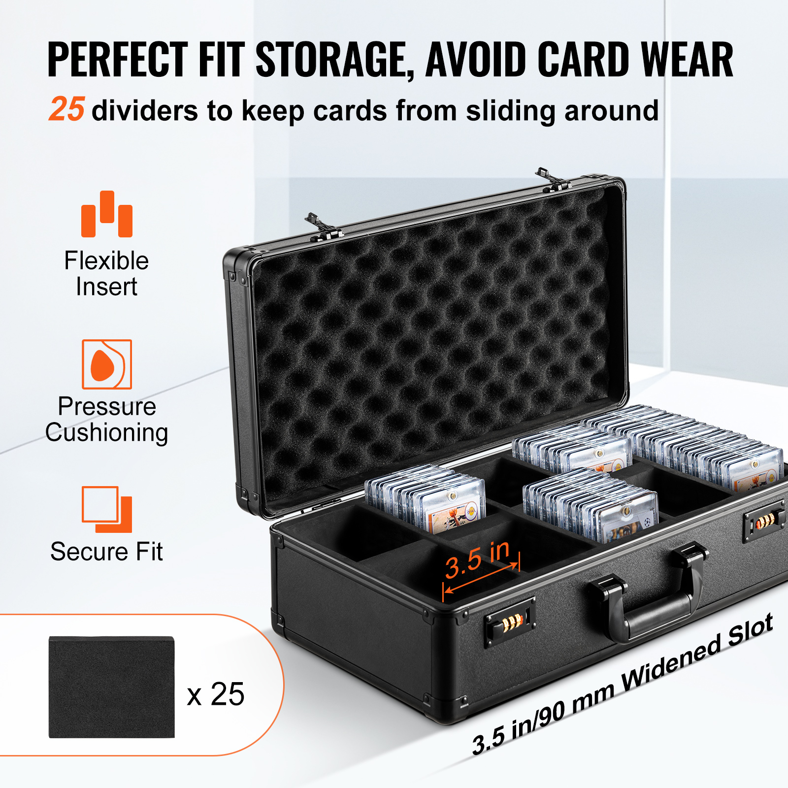 VEVOR 96-162 PSA Graded Card Storage Box Sports Card Holder Case Key/Coded Lock - Picture 53 of 62