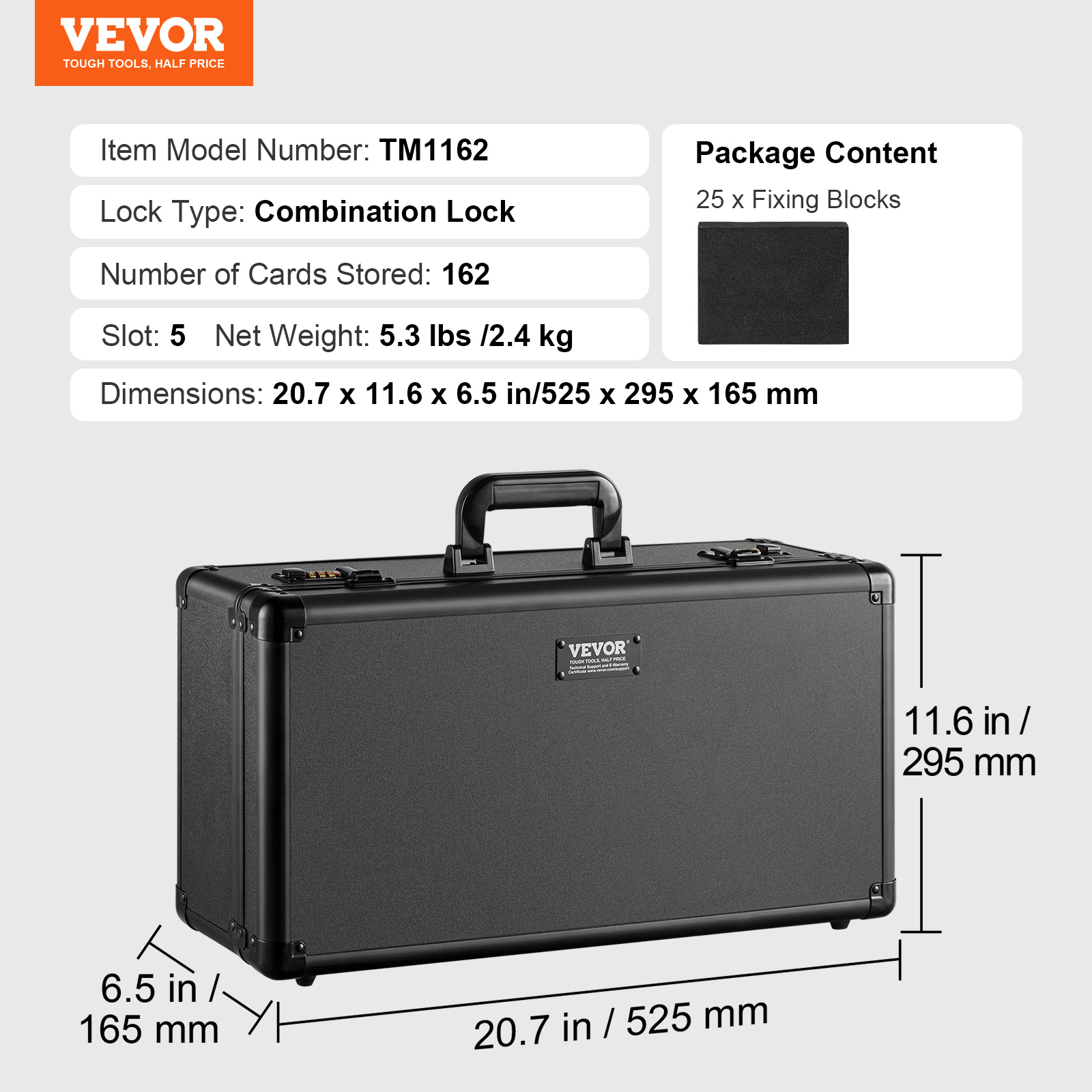 VEVOR 96-162 PSA Graded Card Storage Box Sports Card Holder Case Key/Coded Lock - Picture 57 of 62