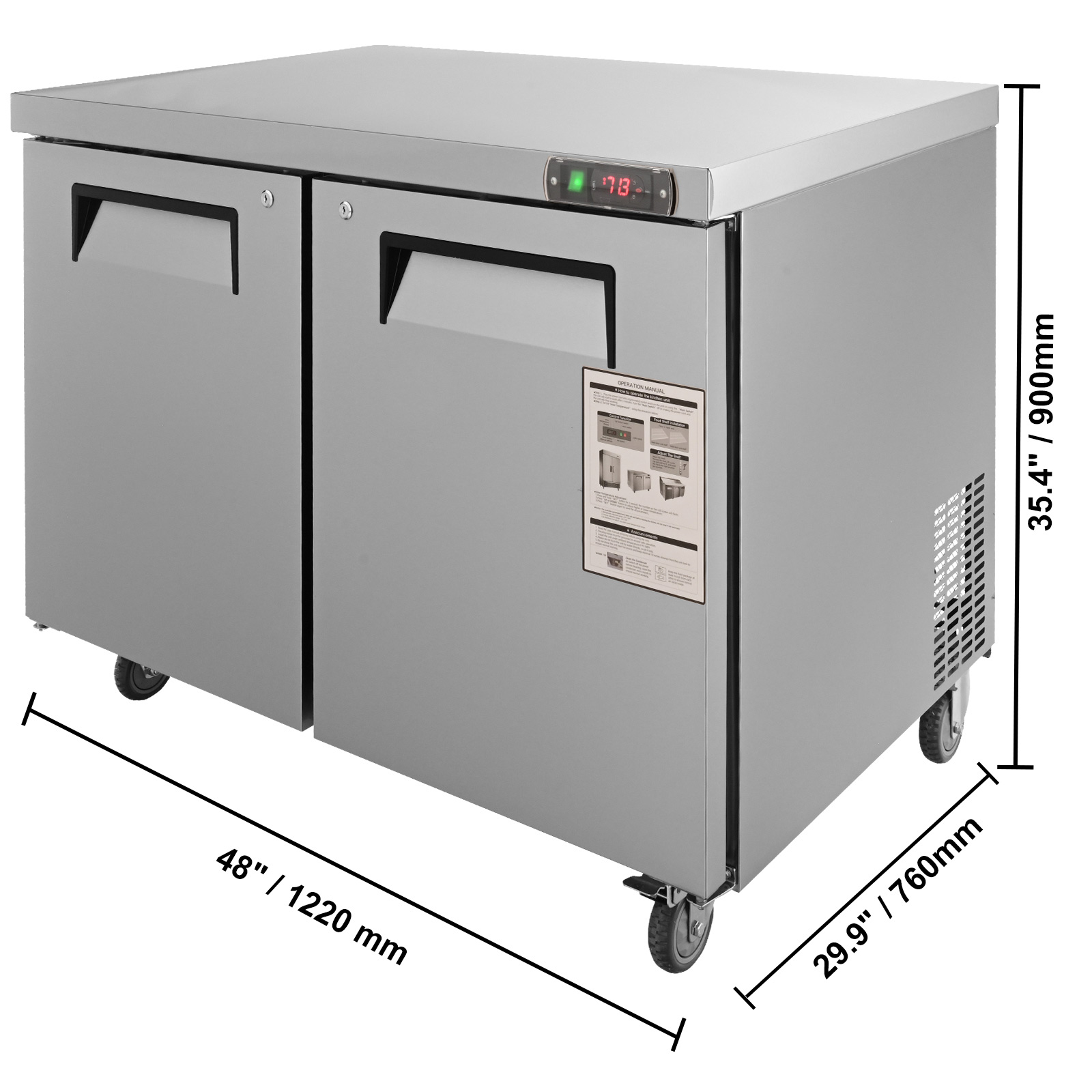 Uimoso 28/48/60/72" Refrigeration Sandwich Salad Prep Table Undercounter Worktop - Picture 105 of 145