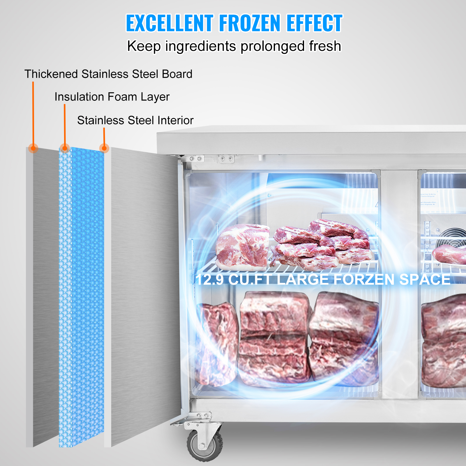 Uimoso 28/48/60/72" Refrigeration Sandwich Salad Prep Table Undercounter Worktop - Picture 113 of 145