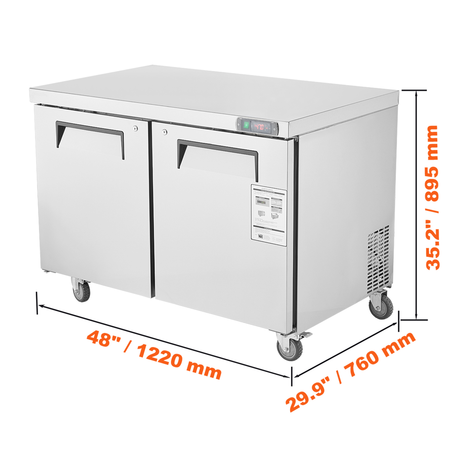 Uimoso 28/48/60/72" Refrigeration Sandwich Salad Prep Table Undercounter Worktop - Picture 117 of 145