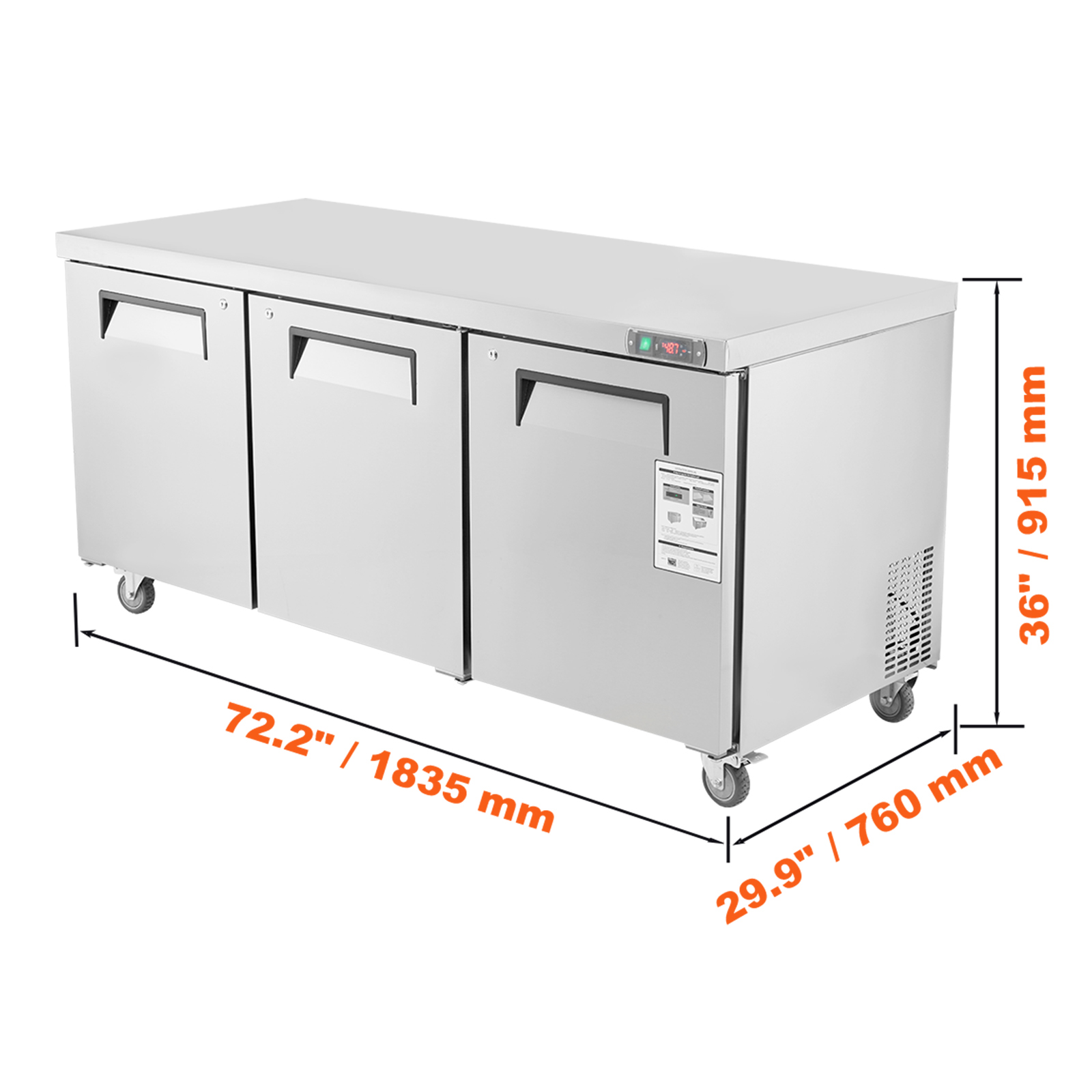 Uimoso 28/48/60/72" Refrigeration Sandwich Salad Prep Table Undercounter Worktop - Picture 141 of 145