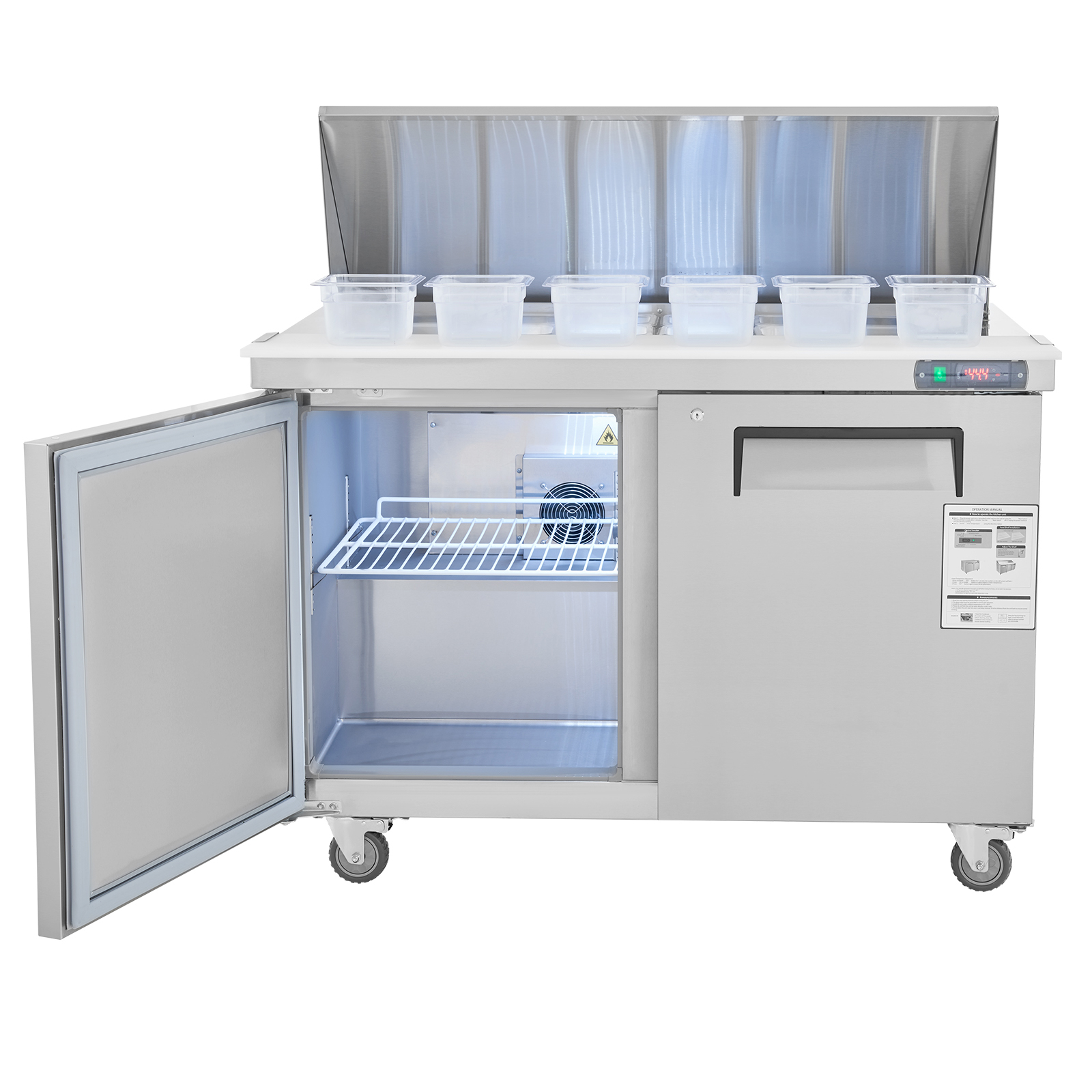 Uimoso 28/48/60/72" Refrigeration Sandwich Salad Prep Table Undercounter Worktop - Picture 38 of 145