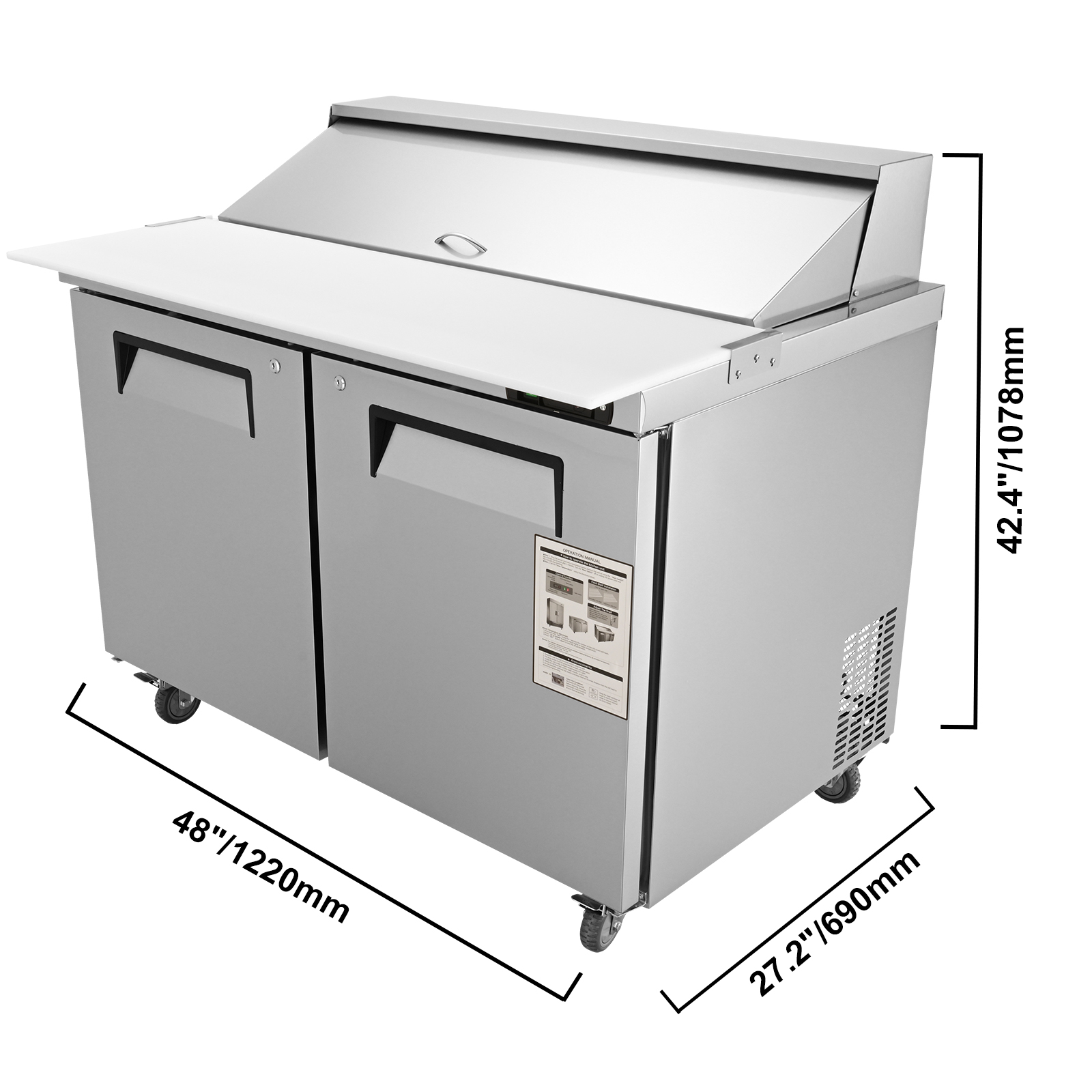 Uimoso 28/48/60/72" Refrigeration Sandwich Salad Prep Table Undercounter Worktop - Picture 36 of 145