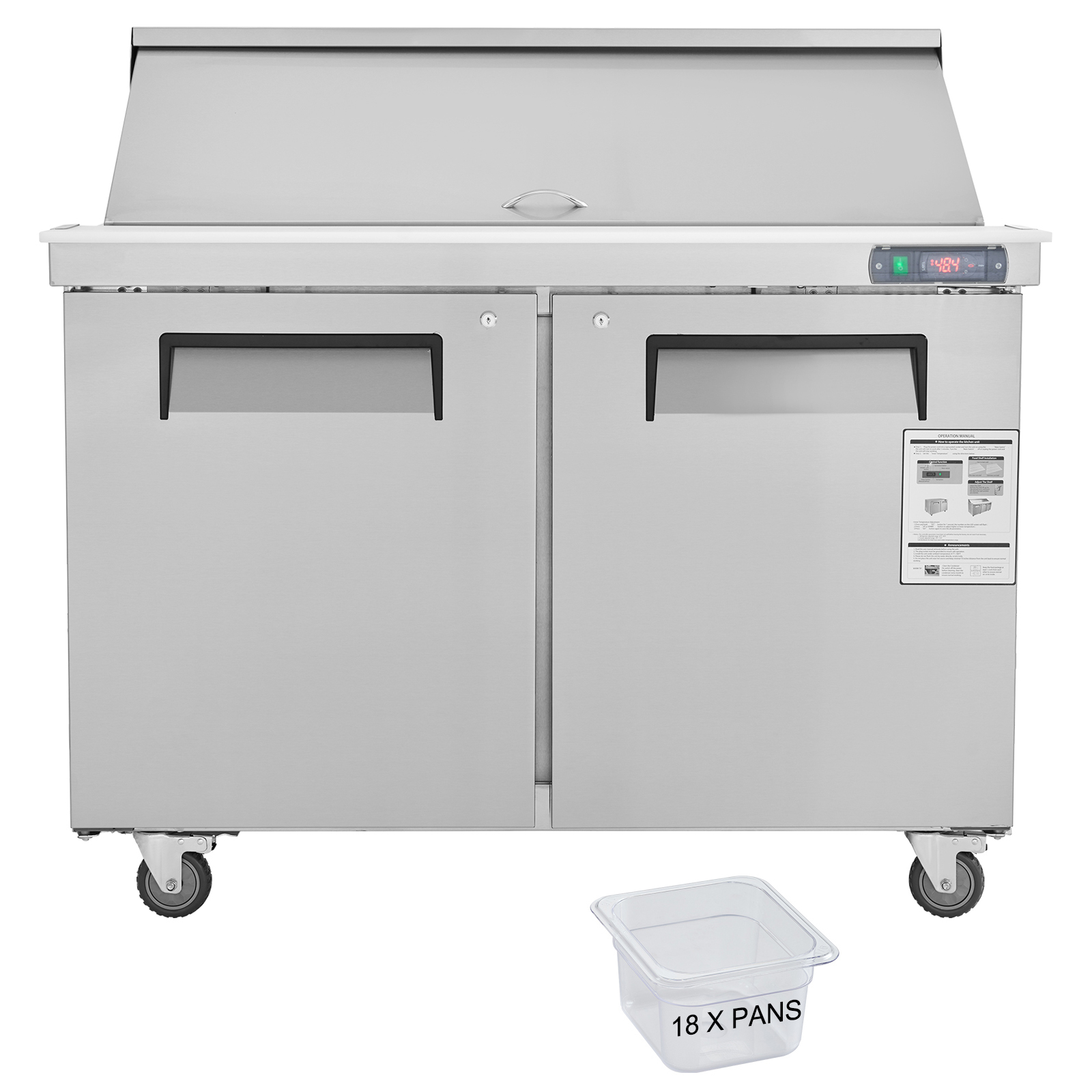 Uimoso 28/48/60/72" Refrigeration Sandwich Salad Prep Table Undercounter Worktop - Picture 40 of 145