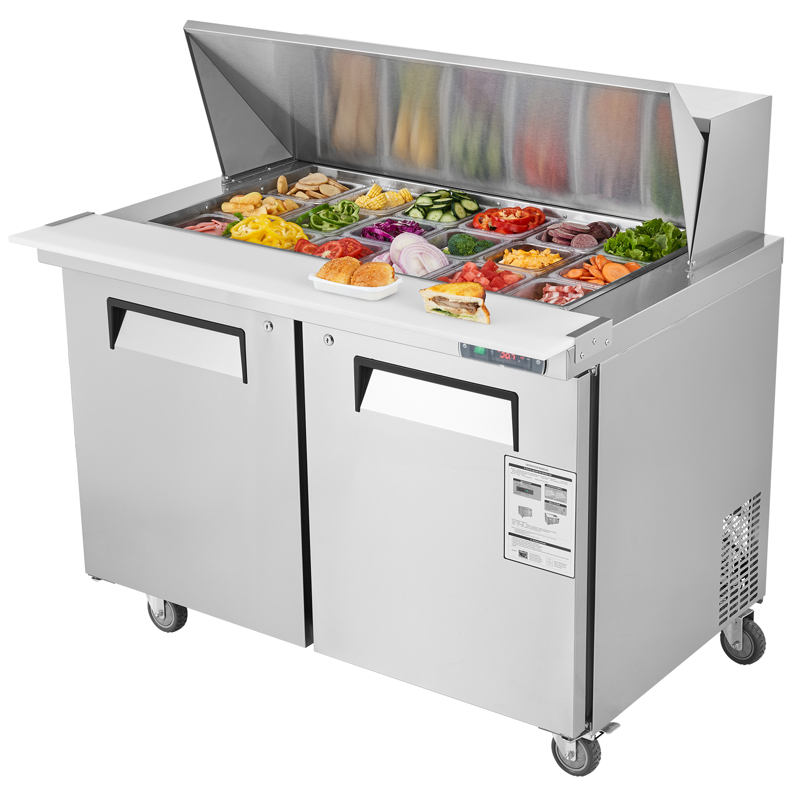 Uimoso 28/48/60/72" Refrigeration Sandwich Salad Prep Table Undercounter Worktop - Picture 50 of 145